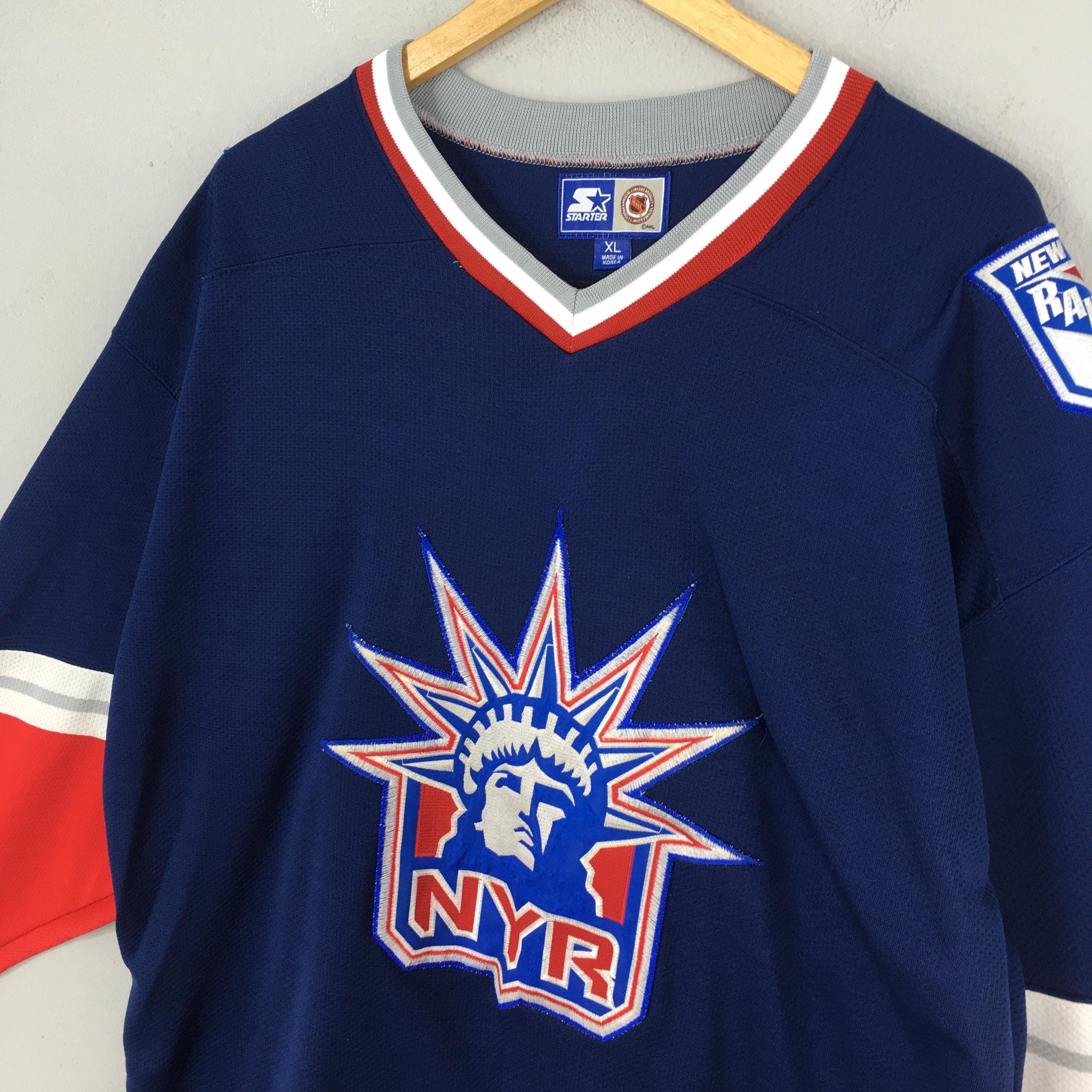 NHL Vintage 90s New York Rangers NHL Blue Jersey XLarge Size US XL / EU 56 / 4 - 3 Thumbnail