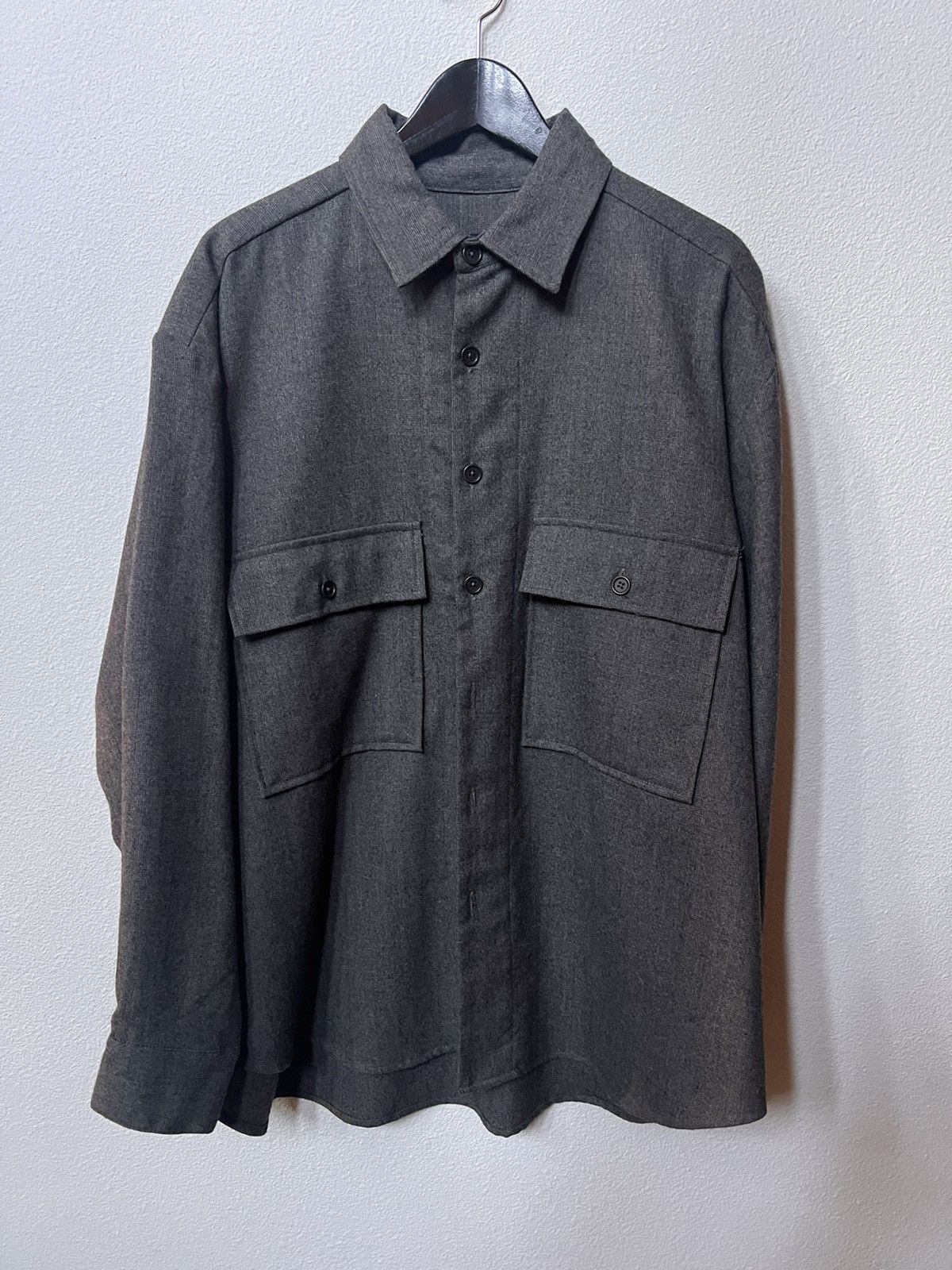 Evan Kinori Charcoal grey wool gauze big shirt L Size US L / EU 52-54 / 3 - 1 Thumbnail