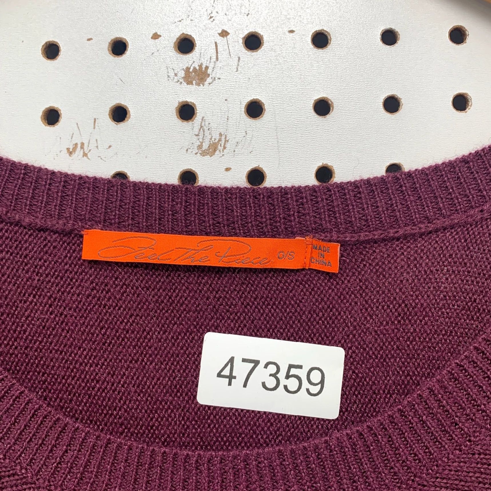 Vintage Feel The Piece Sweater Womens One Size Dark Purple Alpaca Blend Tere Jacobs Size M / US 6-8 / IT 42-44 - 3 Thumbnail