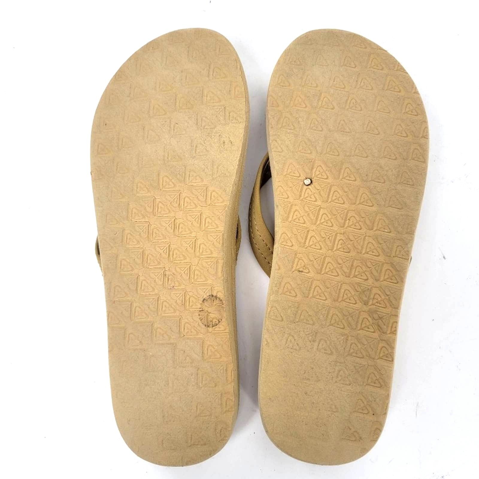 Designer Roxy Sand Tan Flip Flop Sandals - 6 Size US 6 / IT 36 - 2 Thumbnail