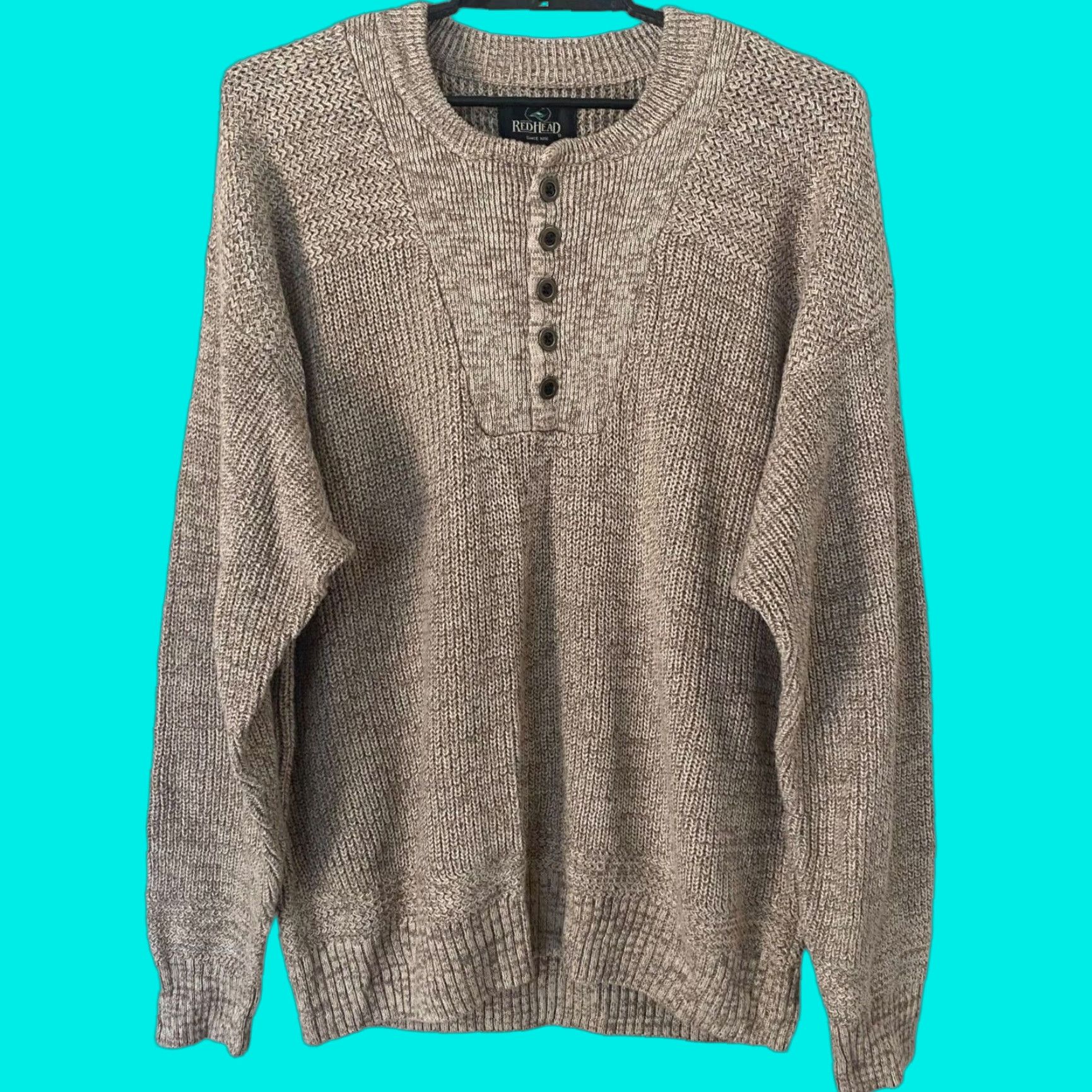 Vintage REDHEAD Knit Henley Sweater Men's XXL Brown Long-Sleeve Pullover Hiking Hunting Size US XXL / EU 58 / 5 - 1 Thumbnail