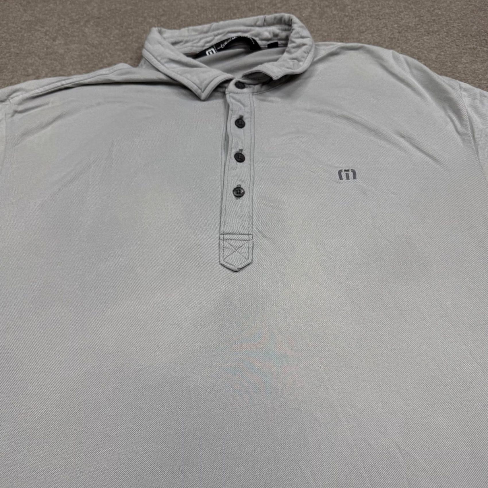 TravisMathew Travis Mathew Polo Shirt XL Gray Short Sleeve Golf Performance Shirt Size US XL / EU 56 / 4 - 7 Thumbnail