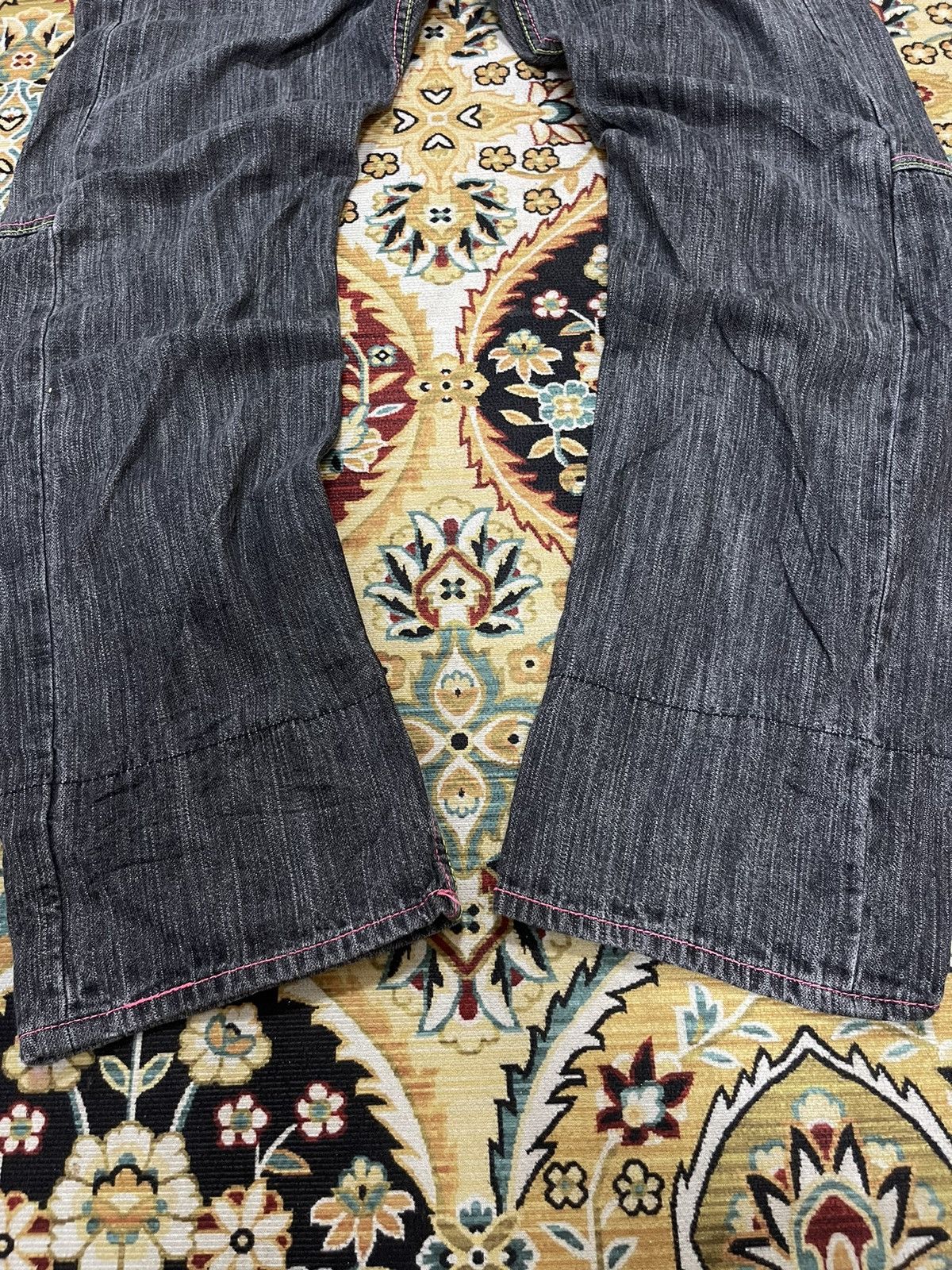 Vintage Japanese Adjustable Curved Leg Distress Denim Vintage Jeans Size US 30 / EU 46 - 10 Thumbnail