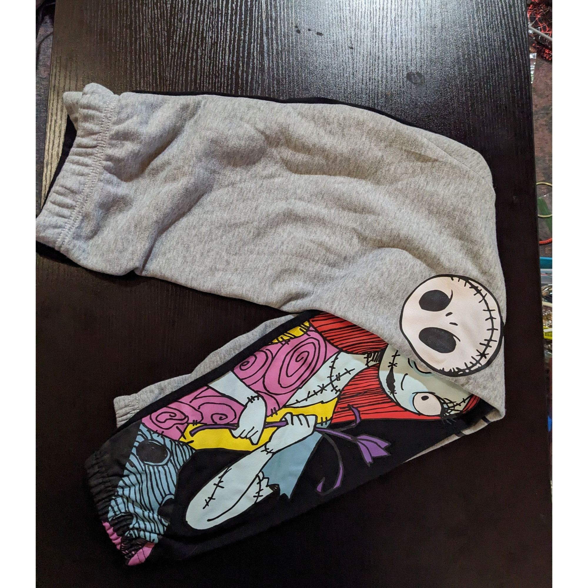 Disney Nightmare Before Christmas Black And Grey Joggers Size 26" / US 2 / IT 38 - 5 Thumbnail