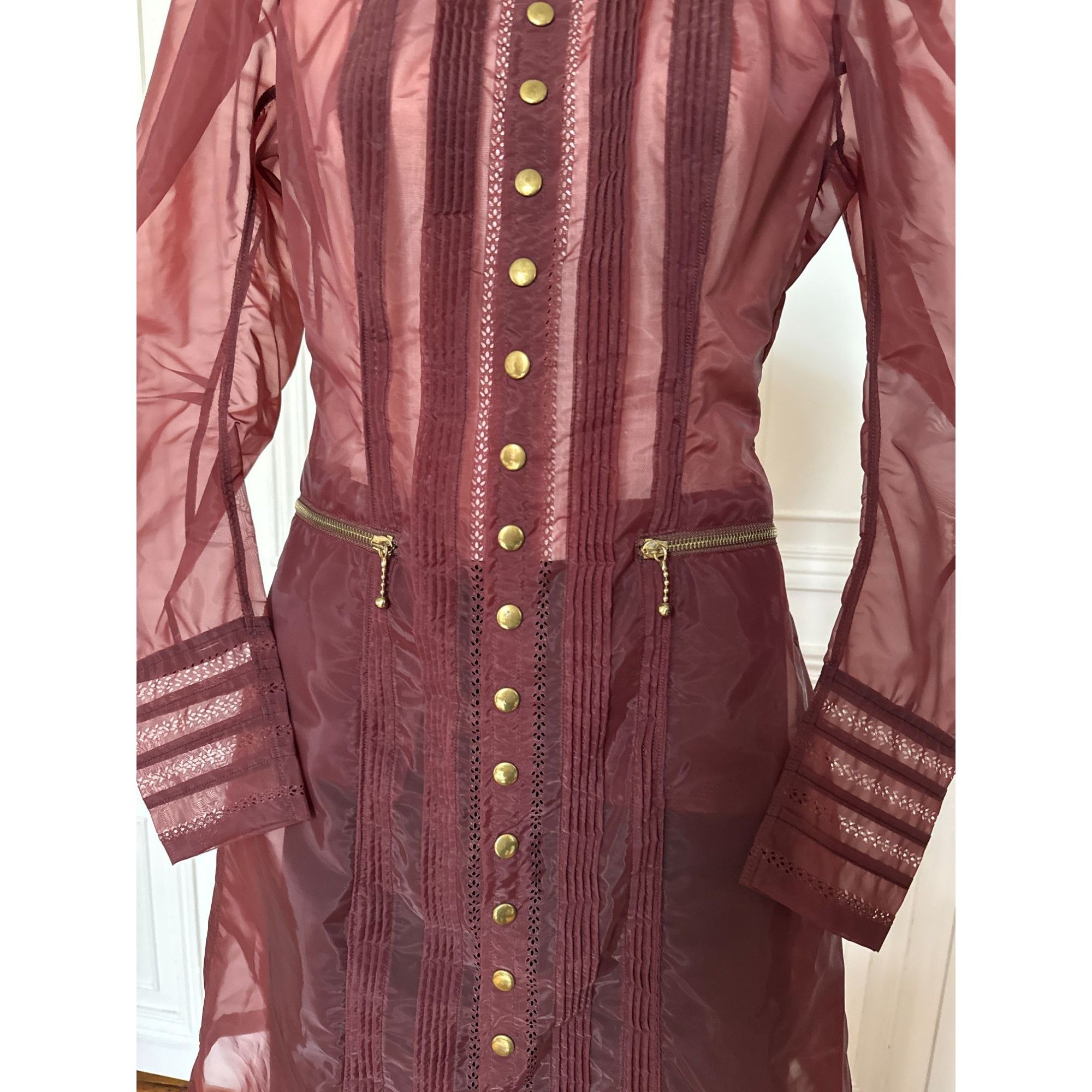 Jean Paul Gaultier 1990s Burgundy Victorian Gazar Silk Coat Size M / US 6-8 / IT 42-44 - 3 Thumbnail