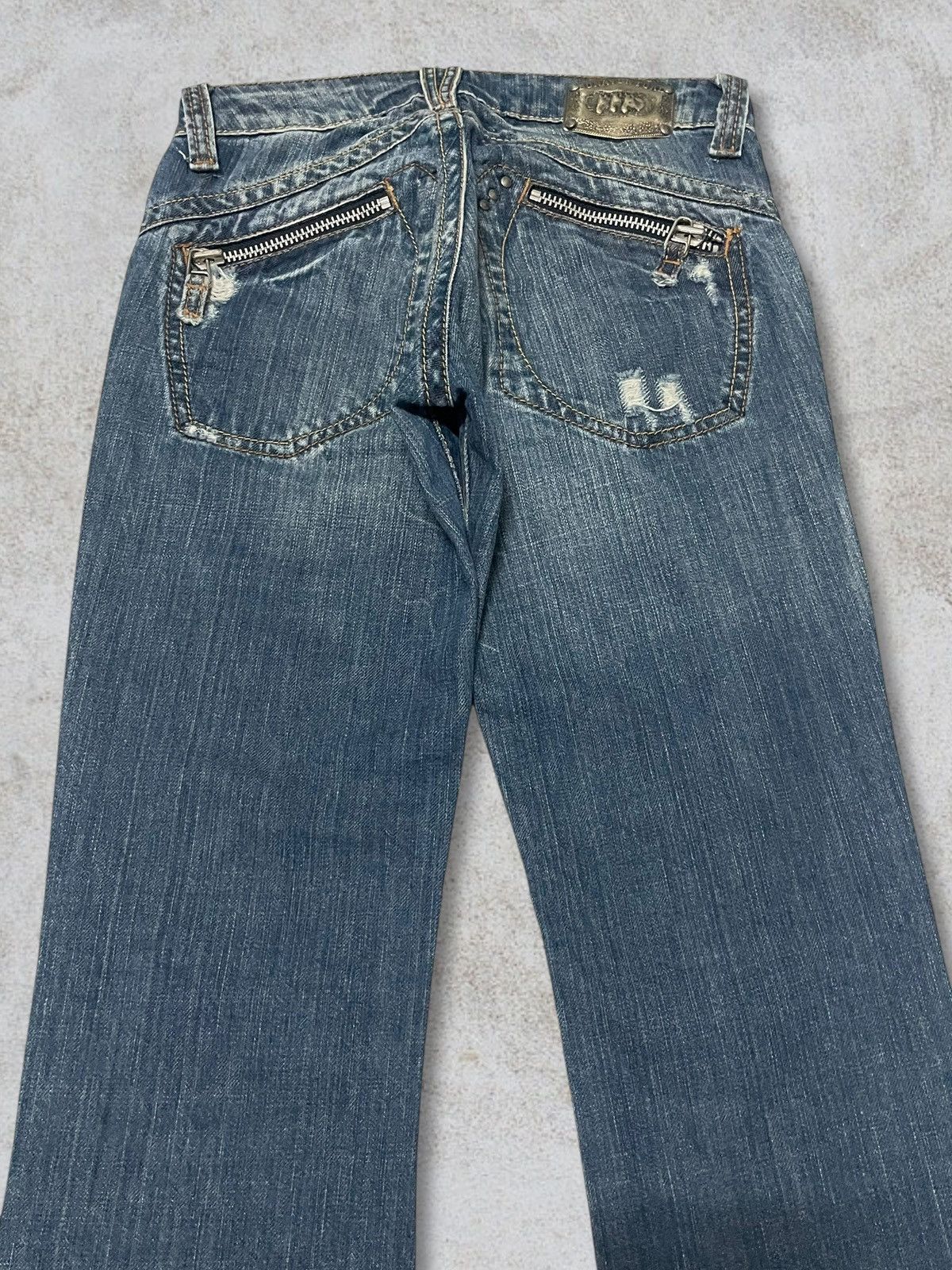 KMRii Vintage Bonaventure Diamond Button Metal Tag Bootcut Jeans Size 28" / US 6 / IT 42 - 4 Thumbnail