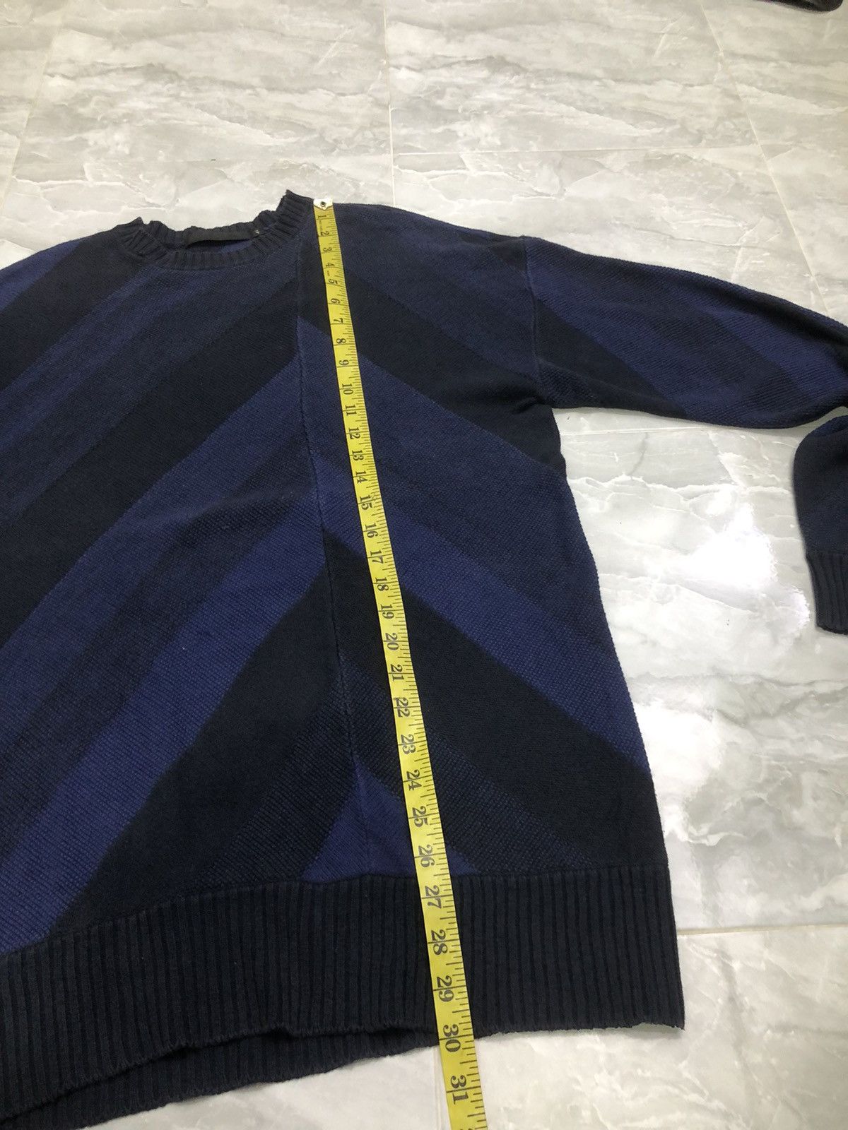 GOSTAR DE FUGA FUGA Navy Geometric Drop-Shoulder Knit Sweater Size US L / EU 52-54 / 3 - 17 Thumbnail