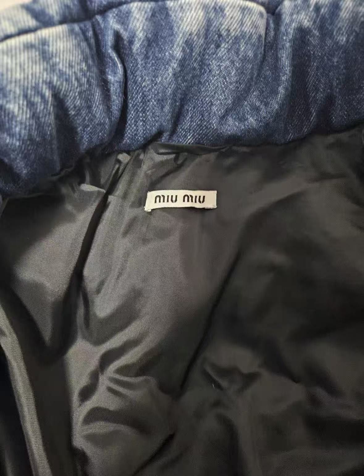 Miu Miu Miu Miu washed denim bread down jacket2410-xy Size US M / EU 48-50 / 2 - 2 Thumbnail