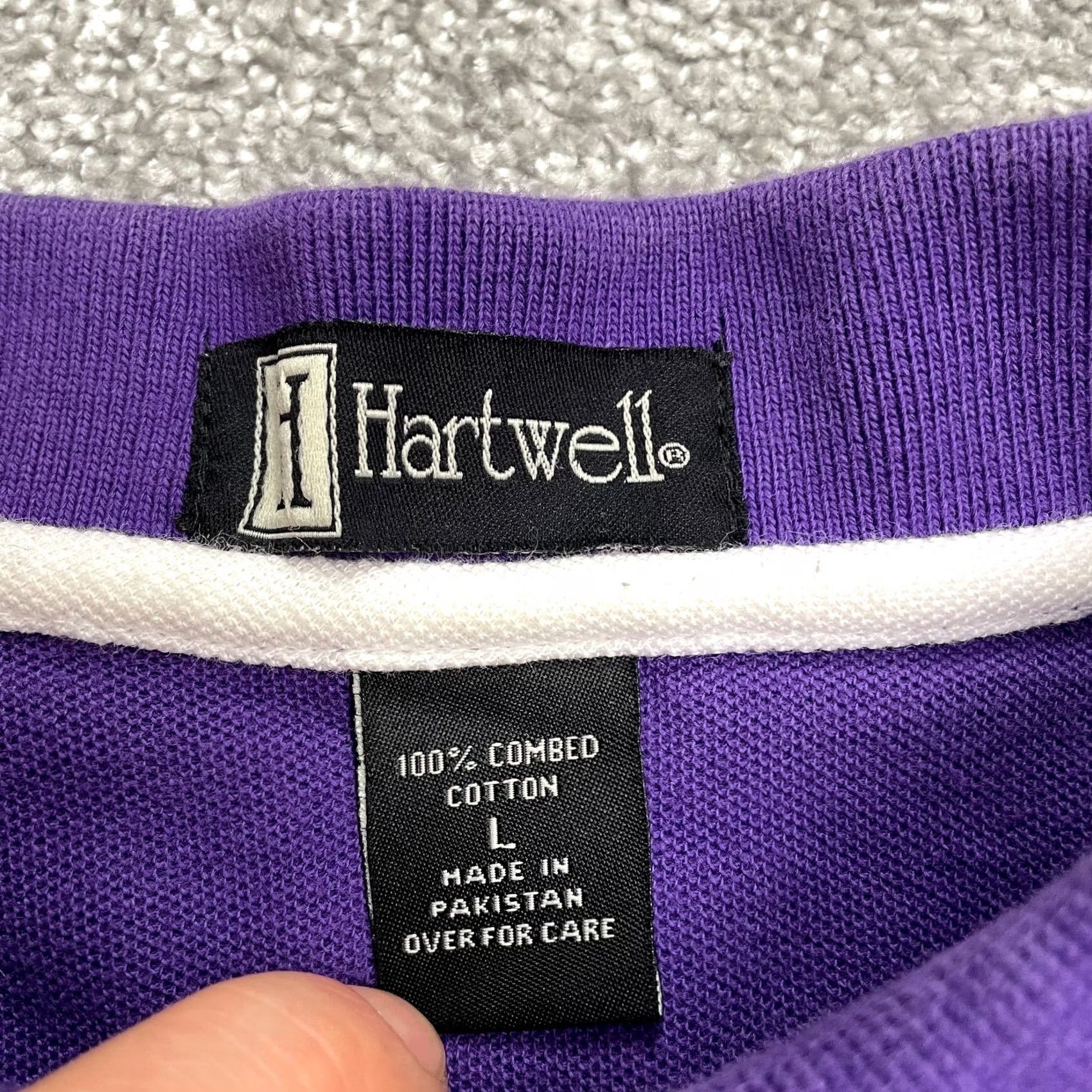 Vintage Hartwell Polo Shirt Mens Large Purple Combed Cotton Short Sleeve Classic Casual Regular Fit Shirt Size US L / EU 52-54 / 3 - 5 Thumbnail