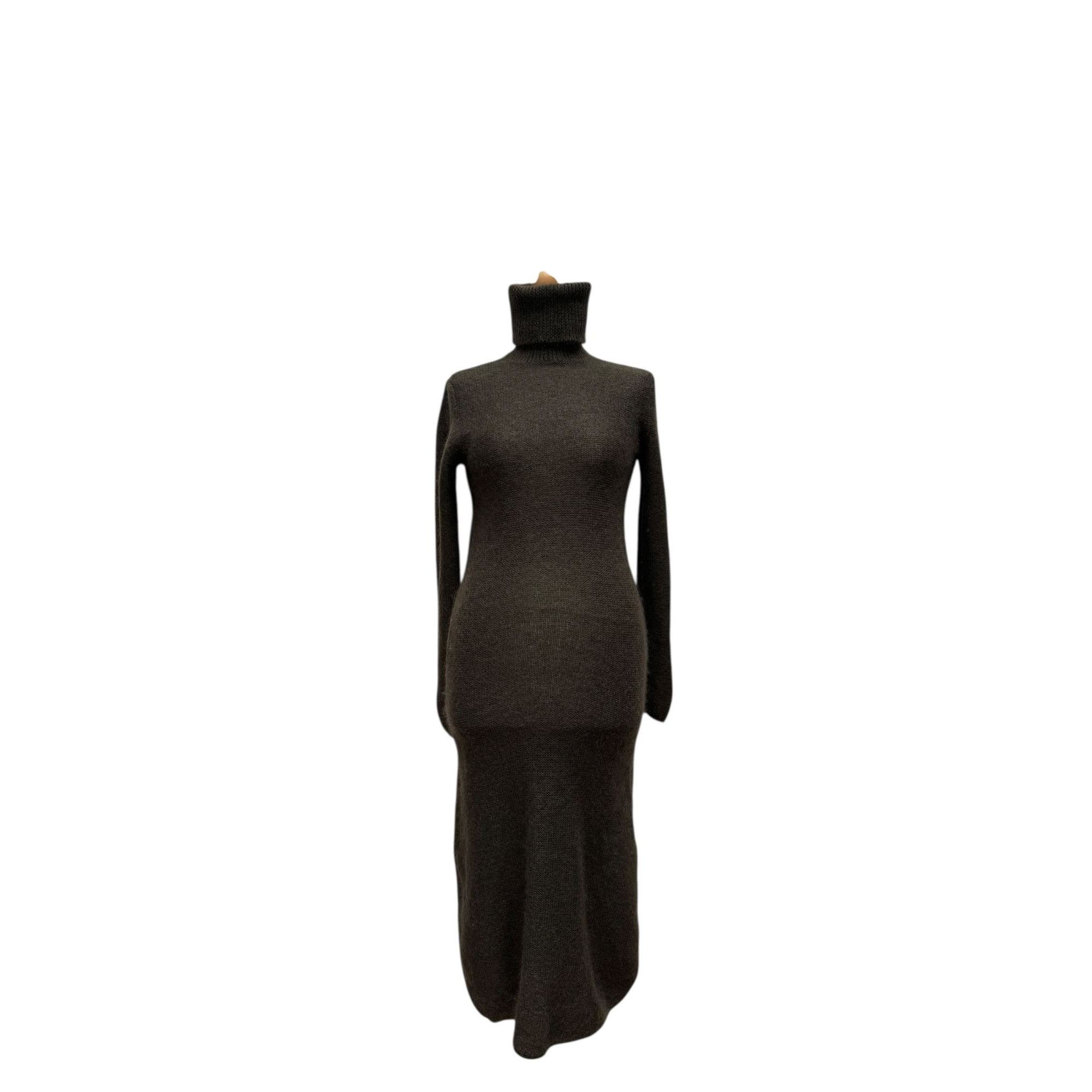 Yves Saint Laurent Vintage Brown Wool Ribbed Knit Dress Size M / US 6-8 / IT 42-44 - 1 Thumbnail