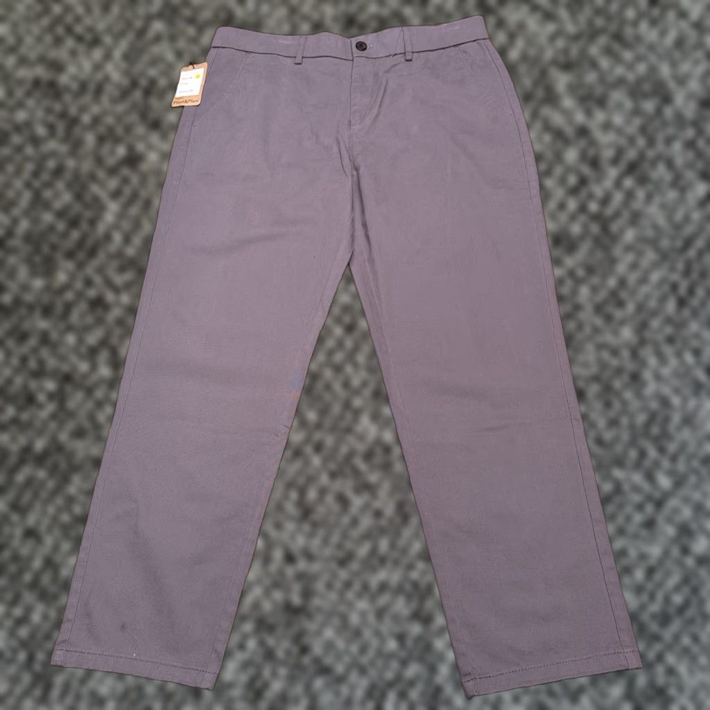 Vintage Plaid & Plain Slim Fit Pants Mens 34x28 Gray Mid Rise Stretch New Size US 34 / EU 50 - 1 Thumbnail