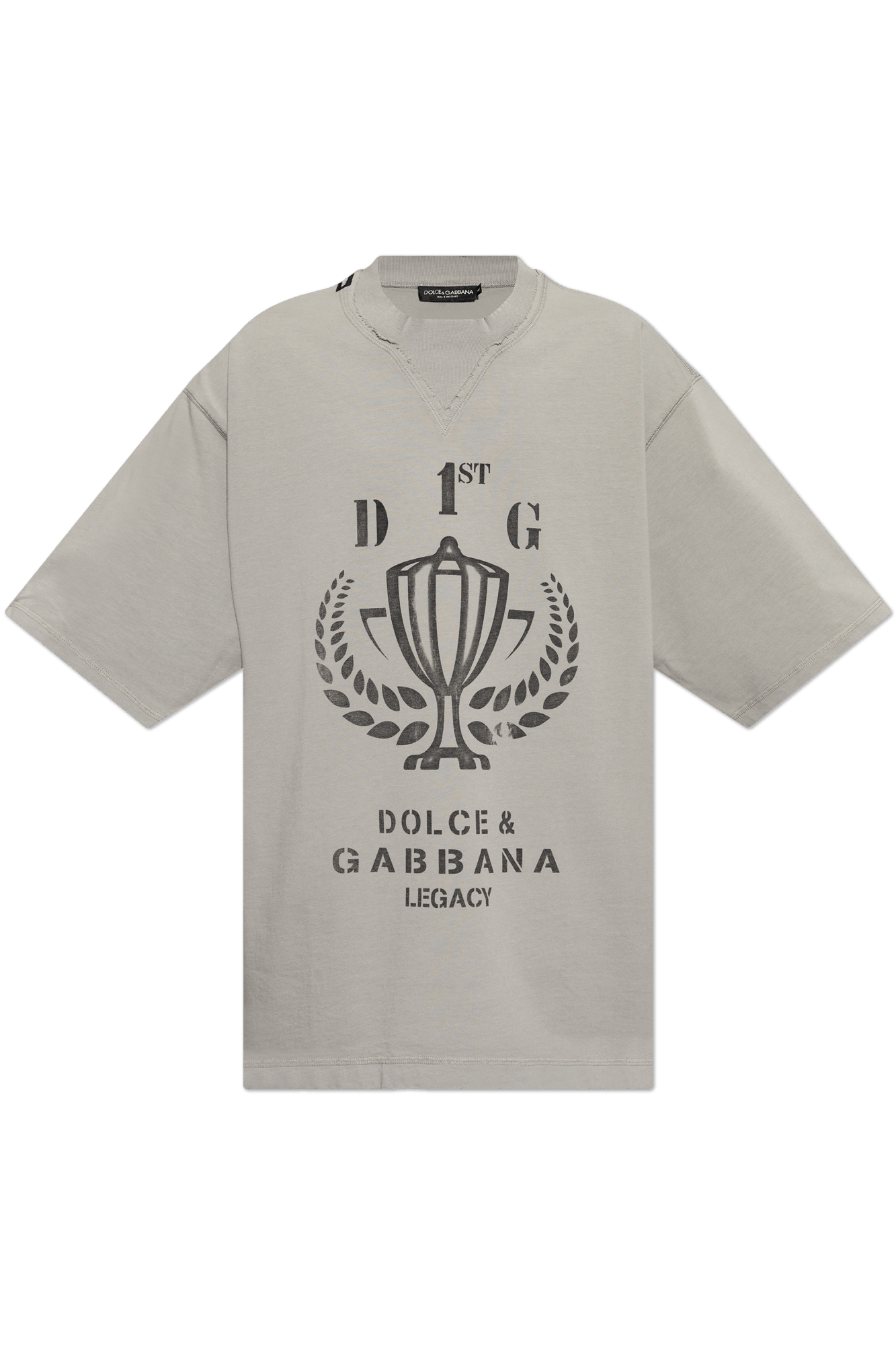 o1s22i1n0225 Oversized Printed T-Shirt in Grey