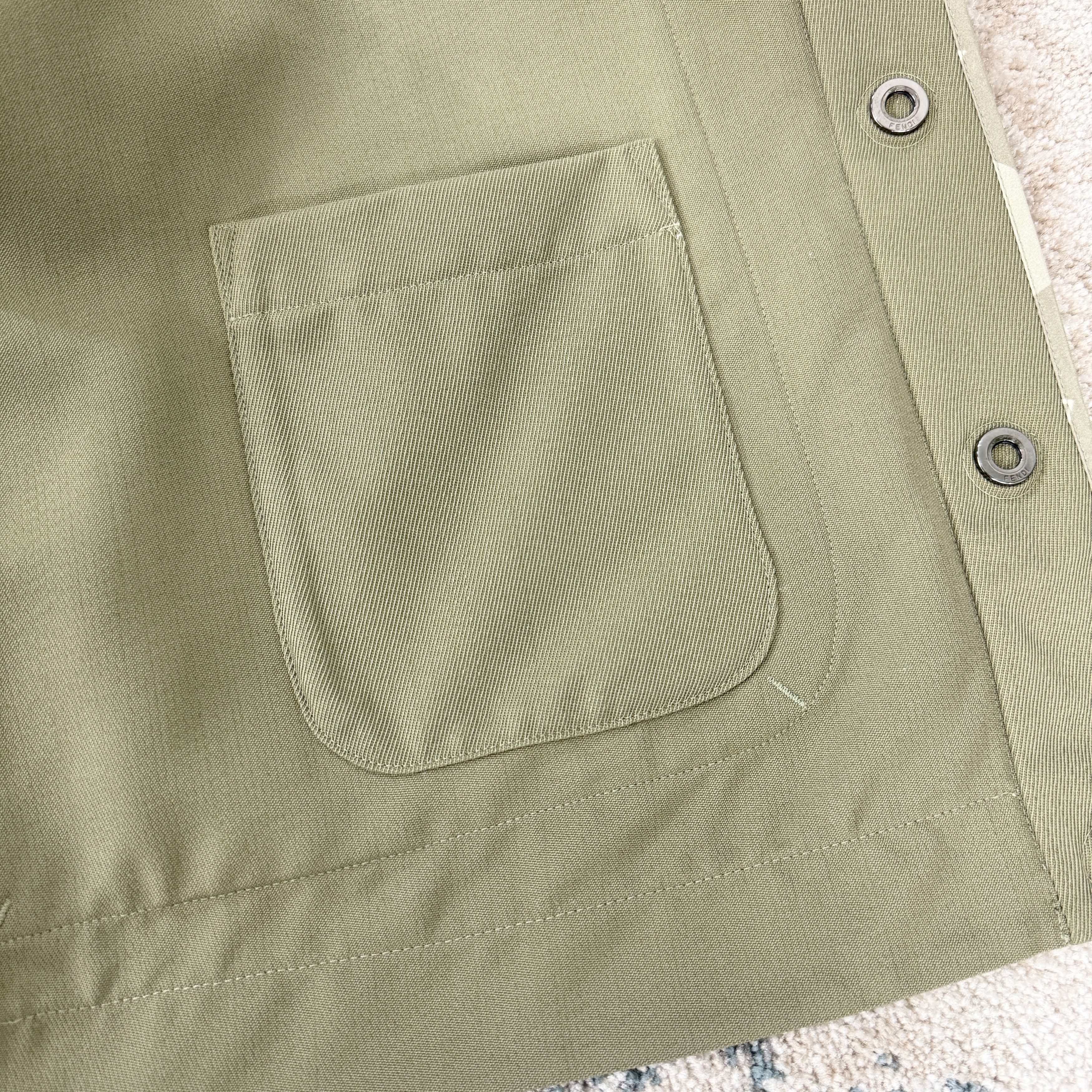 Fendi Fendi Exposed Seam Shirt Jacket In Olive Green RRP £1650 Size US S / EU 44-46 / 1 - 9 Thumbnail