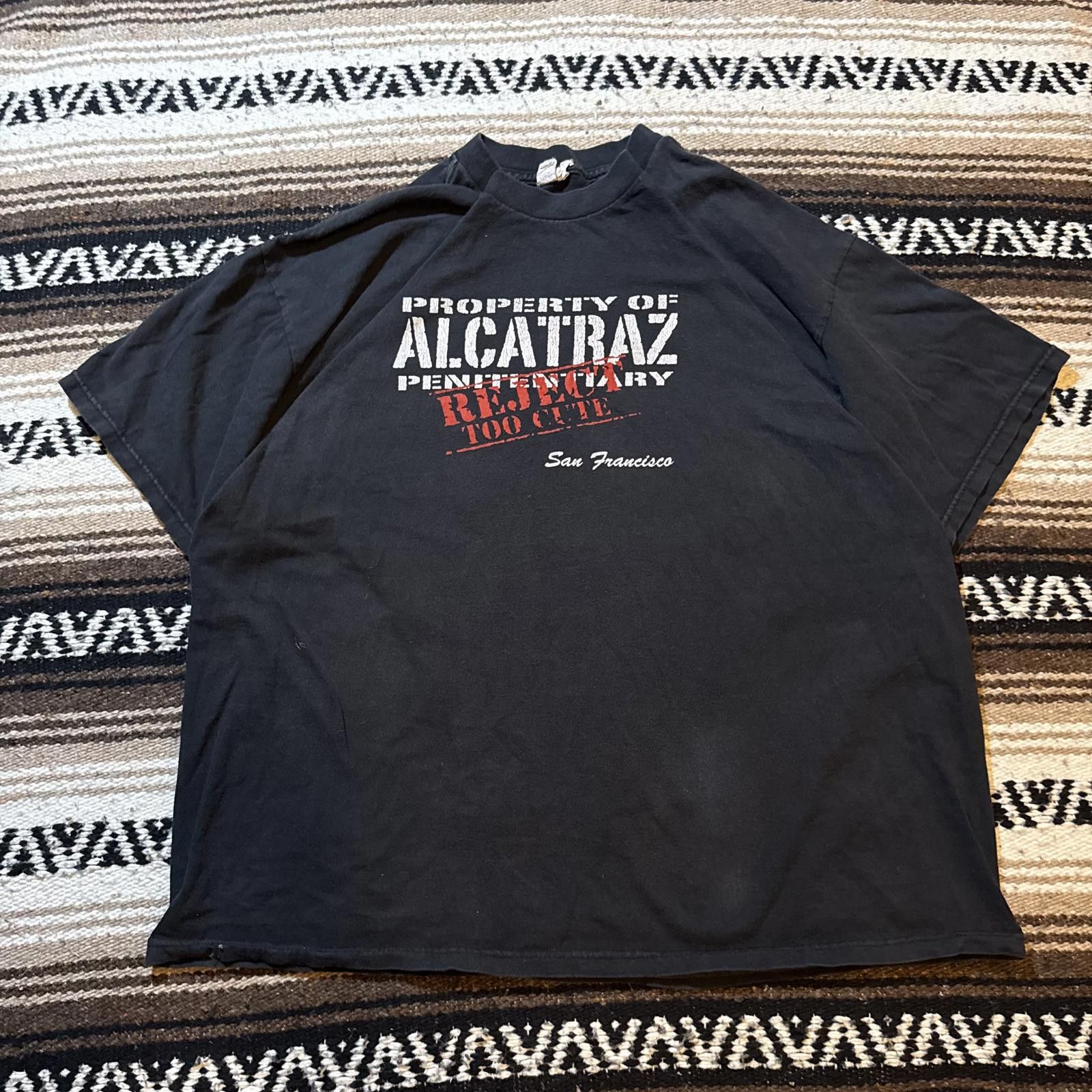 Designer Vintage Y2K Alcatraz "Reject too cute" tee on AAA tag Size US XL / EU 56 / 4 - 1 Thumbnail