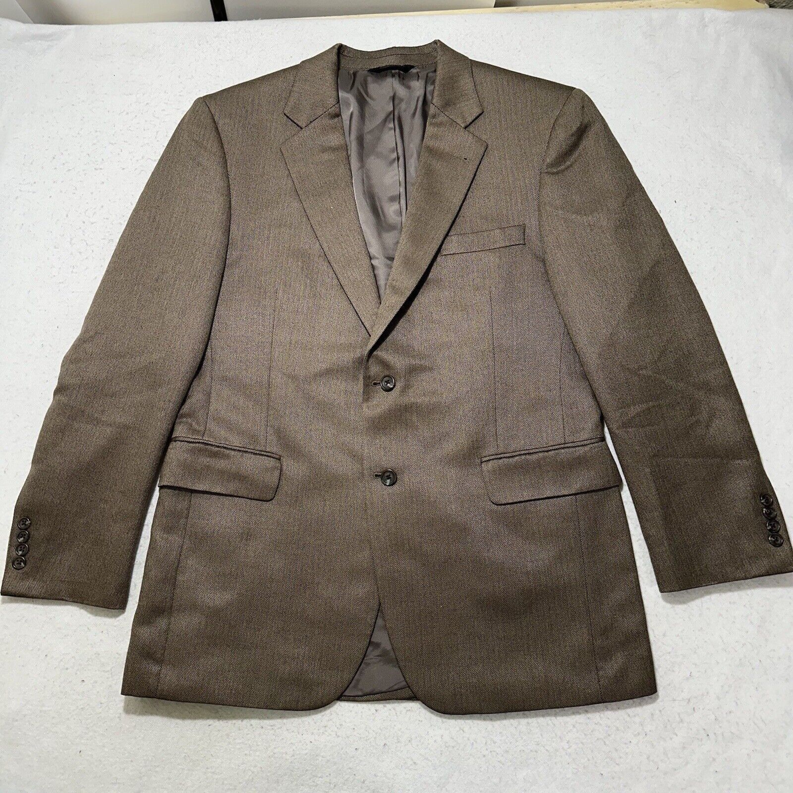 Jos. A. Bank Jos. A. Bank 42R Silk + Camel Hair Herringbone Suit Jacket Size 42R - 1 Thumbnail