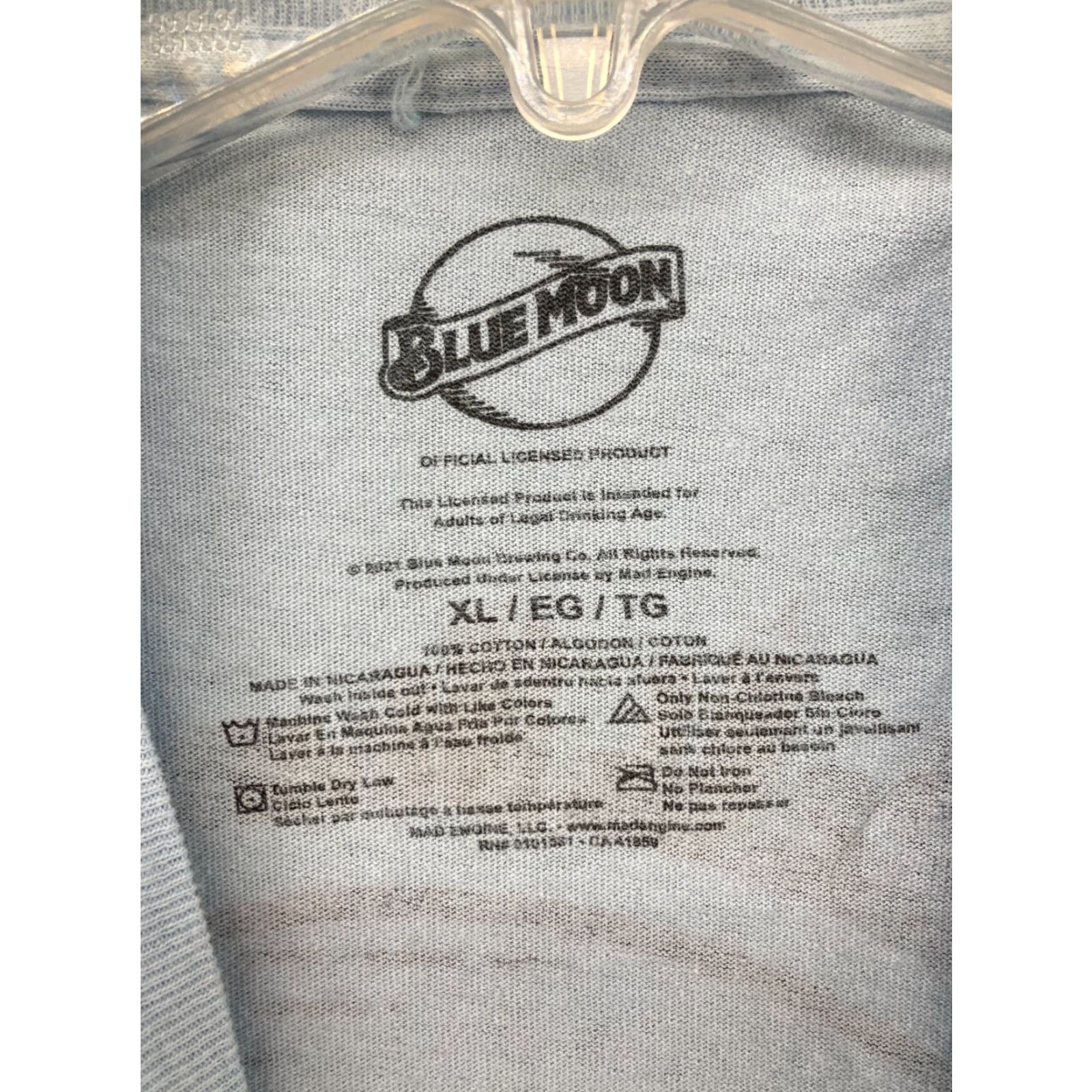 Vintage Blue Moon T-Shirt Mens XL Blue Beer Logo Blue Moon Brewing Company Logo Blue Moon Bleach Dye Crew Neck Short Sleeve 80s? Size US XL / EU 56 / 4 - 5 Thumbnail