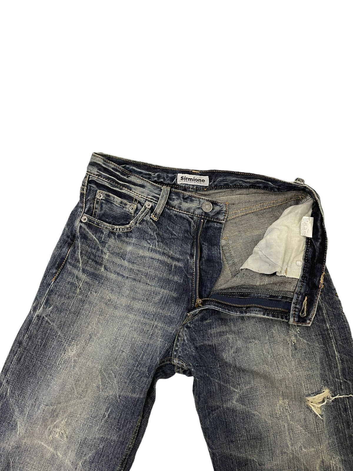 Japanese Brand Faded Jeans Sirmione Distress Regular Straight 8🟦0 Size US 29 - 16 Thumbnail