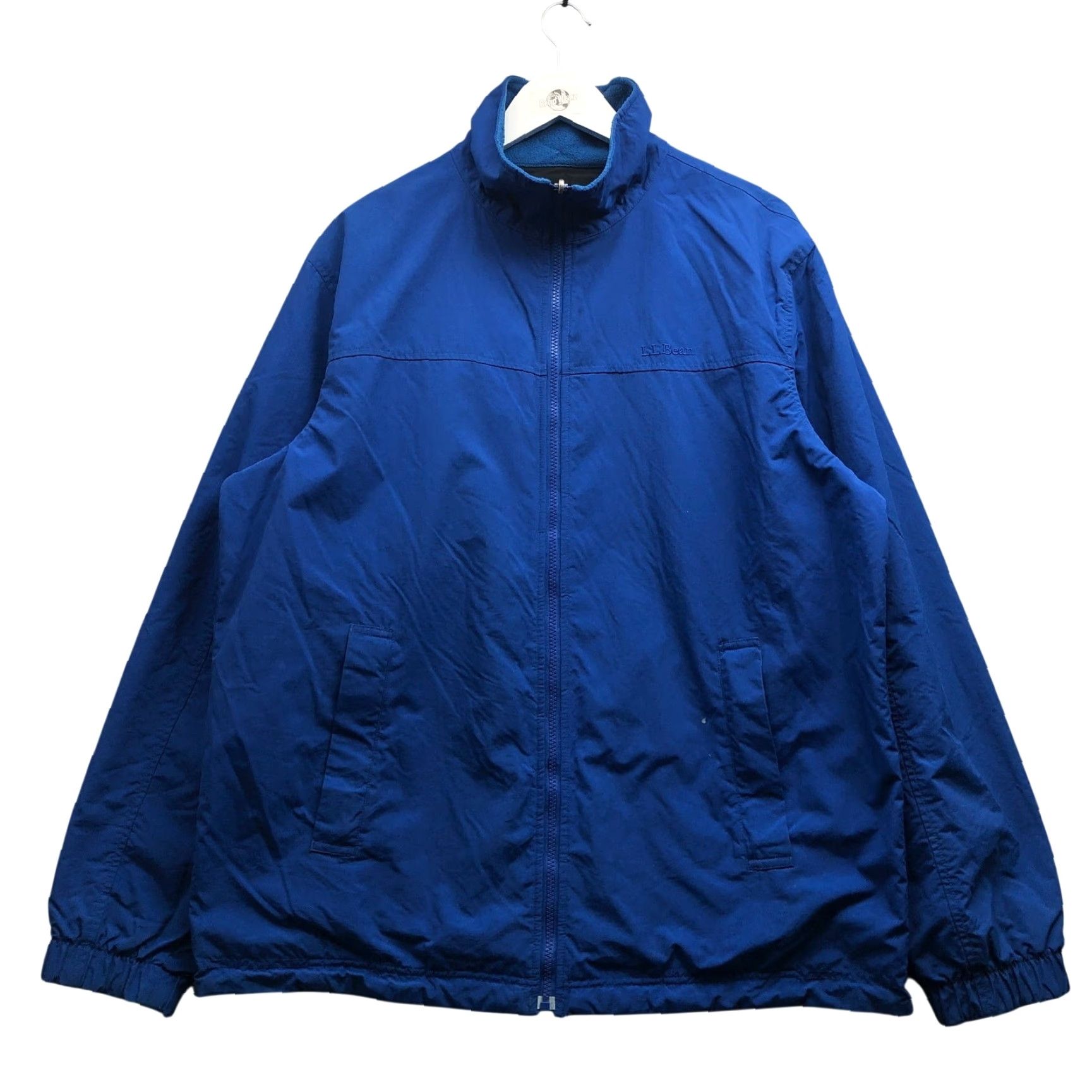 Vintage LL Bean Fleece Nylon Reversible Jacket Mens LT Large Tall Full Zip Blue Black Size US L / EU 52-54 / 3 - 2 Thumbnail
