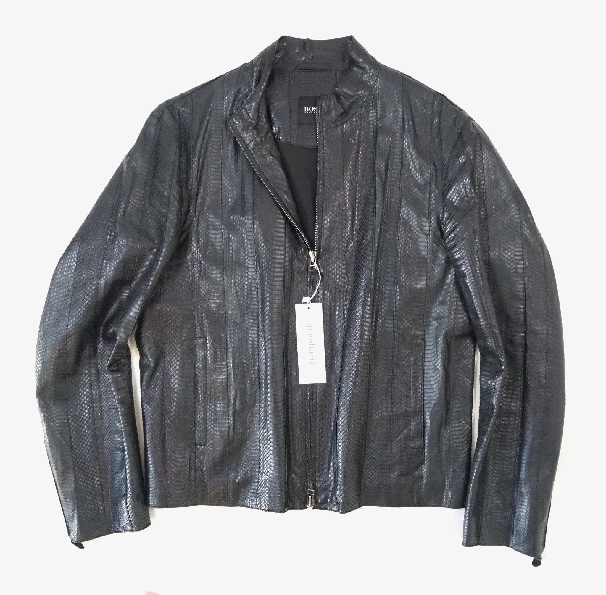 Hugo Boss Hugo Boss Black Snakeskin Leather Jacket $3950 Size US M / EU 48-50 / 2 - 11 Thumbnail