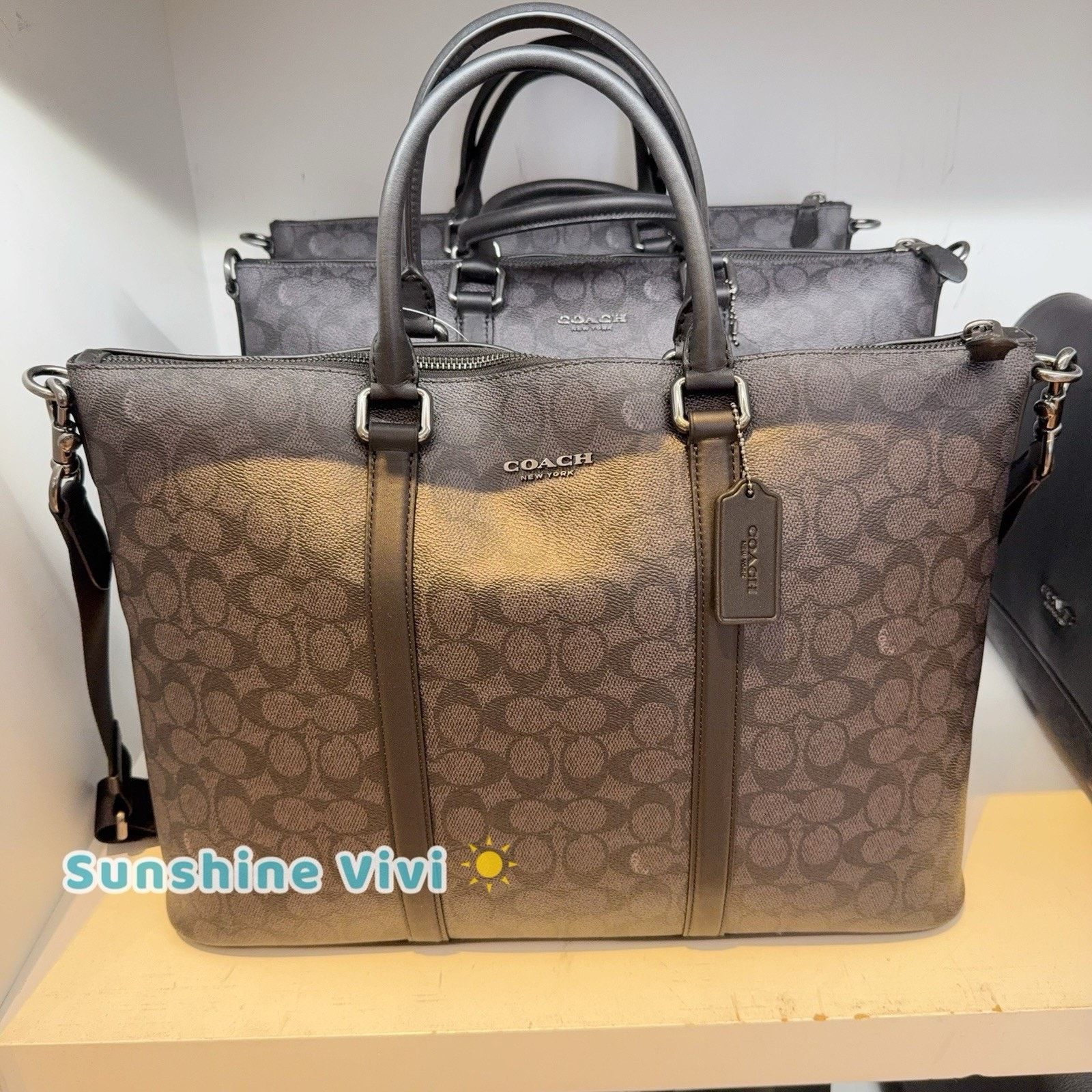 Coach NWT COACH Caleb Work Bag CY770 Gunmetal/Charcoal/Black Size ONE SIZE - 1 Thumbnail