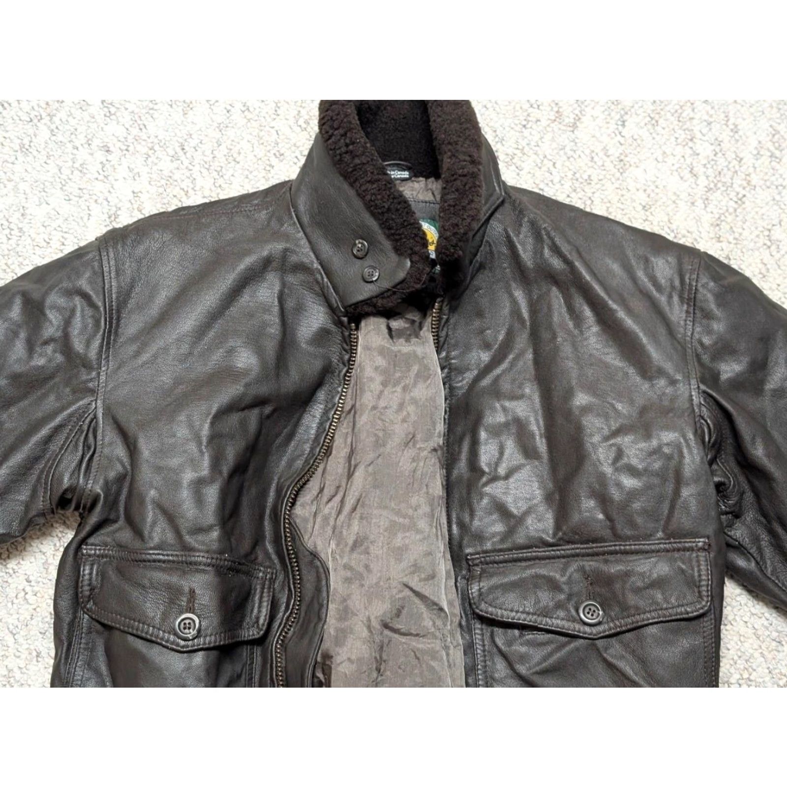 Vintage VINTAGE Cabela's GOATSKIN Leather BOMBER Jacket Brown Mens S Size US S / EU 44-46 / 1 - 5 Thumbnail
