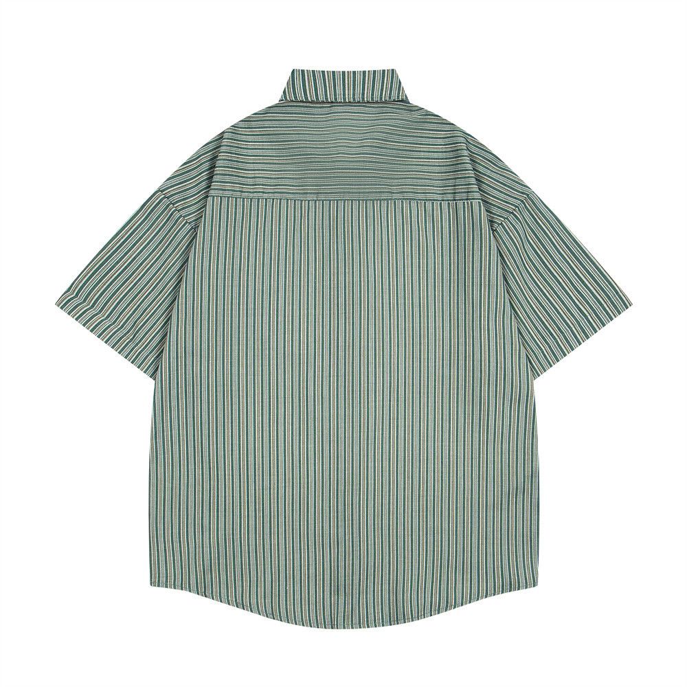 Japanese Brand × Vintage Japanese retro vertical stripes loose casual lapel shirt Size US L / EU 52-54 / 3 - 2 Thumbnail