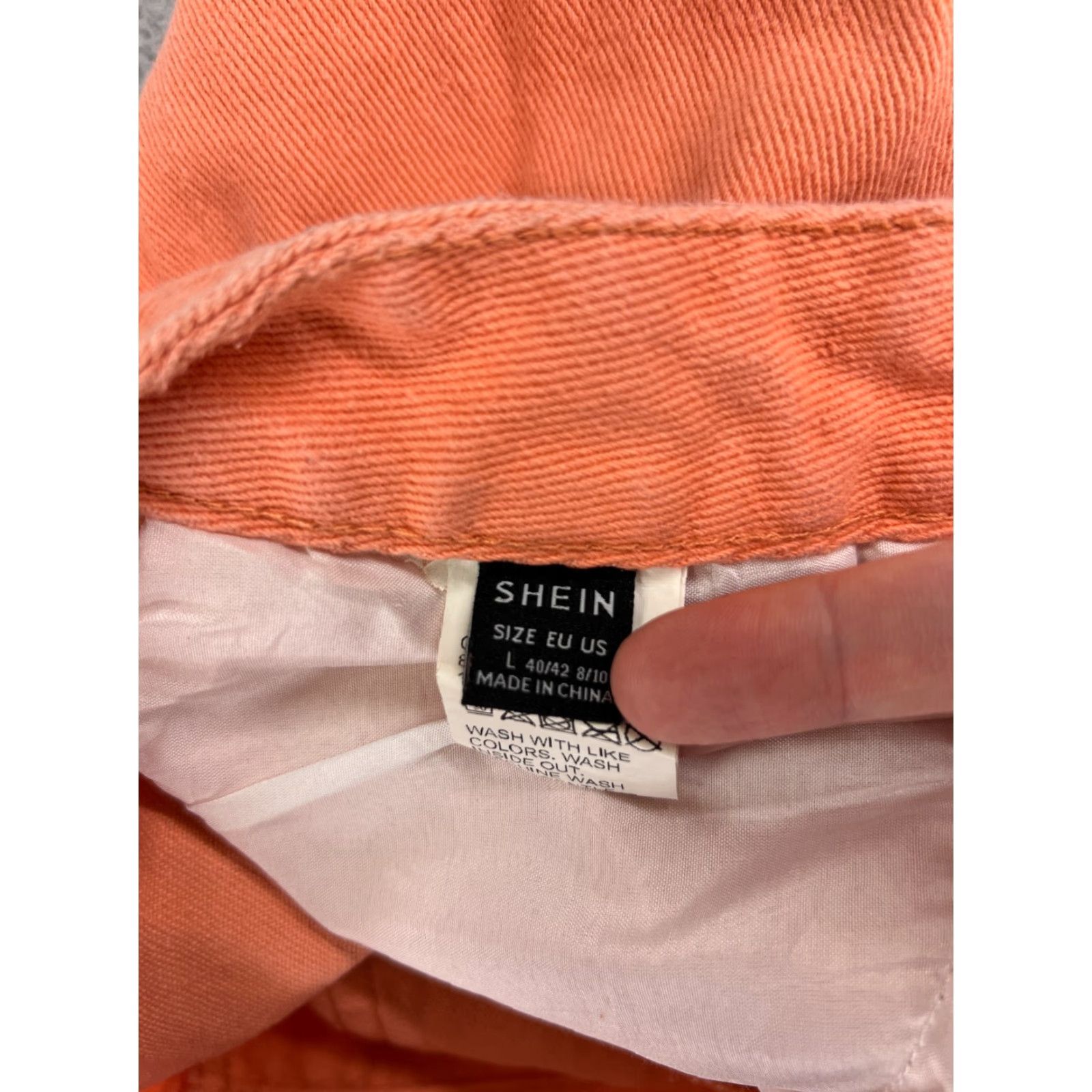 Shein Shein Pants Womens Large Orange Denim Jeans Wide Leg High Rise Cotton Blend Size 36" / US 14 / IT 50 - 3 Thumbnail