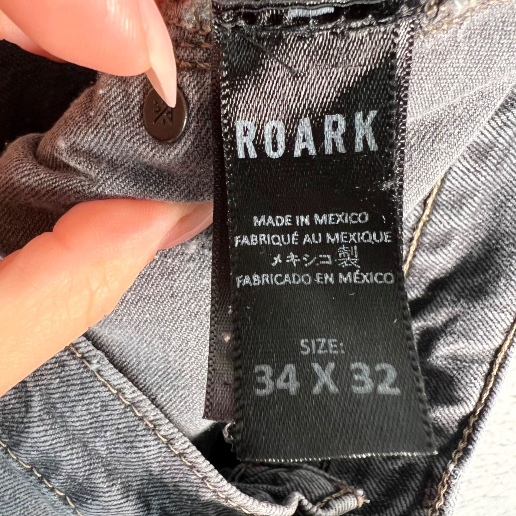 Roark Roark Jeans Slim Straight 34 x 32 Mens Gray Denim 5-Pocket Cotton Blend Zip Vintage No Size US 34 / EU 50 - 4 Thumbnail
