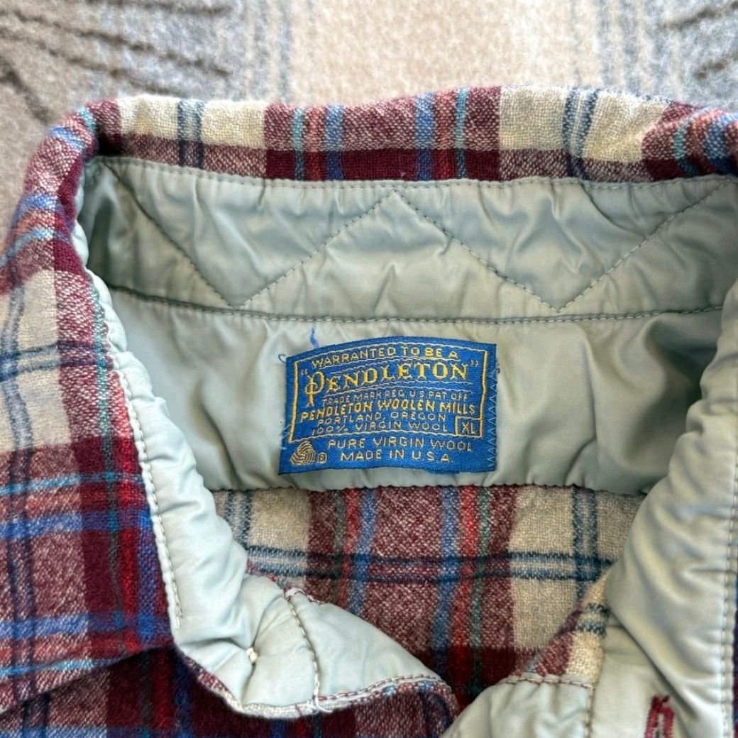 Pendleton VINTAGE Pendleton Wool Button Up Shirt L Size Plaid 80s Red Men Casual 90s Size US L / EU 52-54 / 3 - 3 Thumbnail