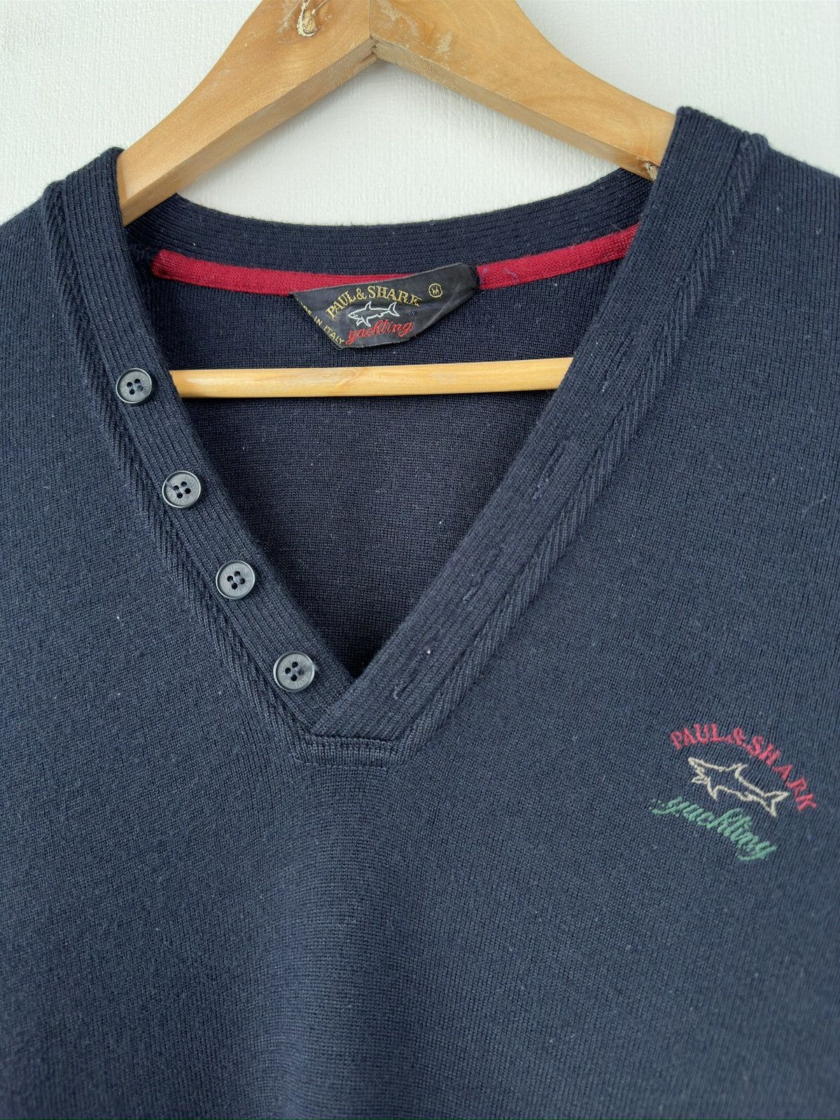 Paul & Shark Vintage PAUL & SHARK Wool Acrylic V-Neck Sweater Pullover Size US M / EU 48-50 / 2 - 4 Thumbnail