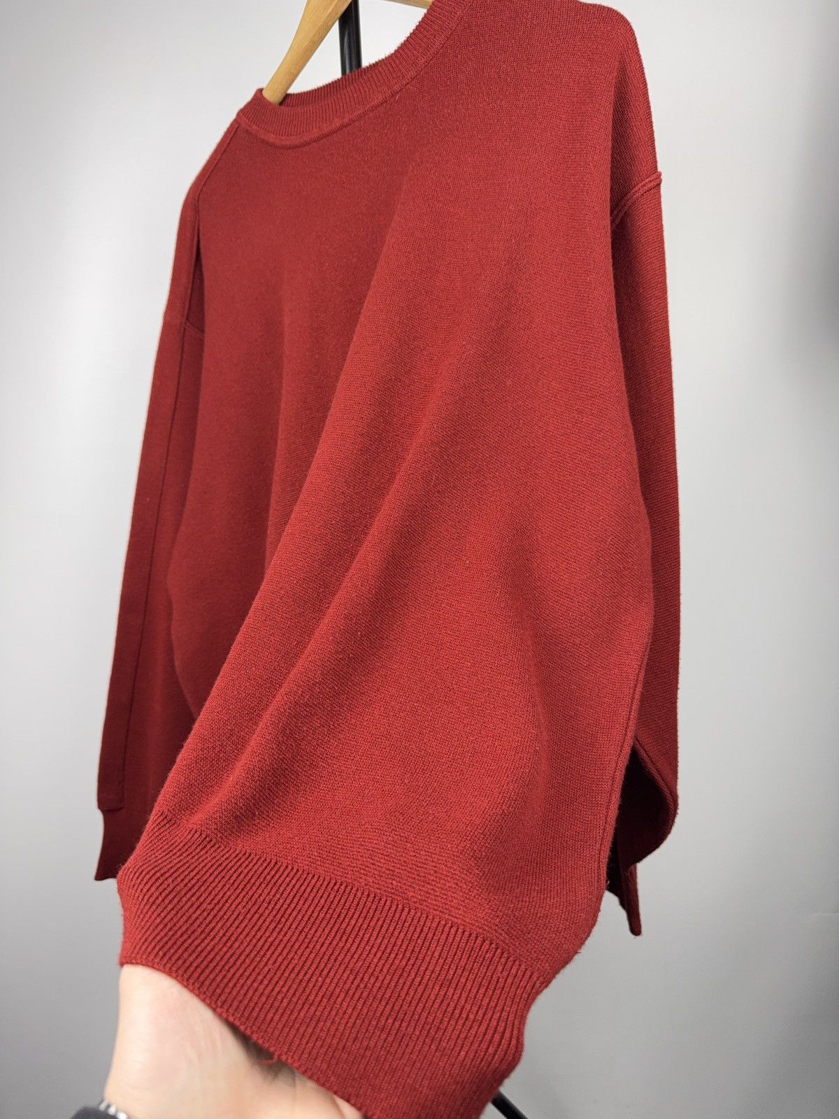 Carlo Colucci Luxury 00s Carlo Colucci Burgundy Knit Sweater Minimalist Size US XL / EU 56 / 4 - 3 Thumbnail