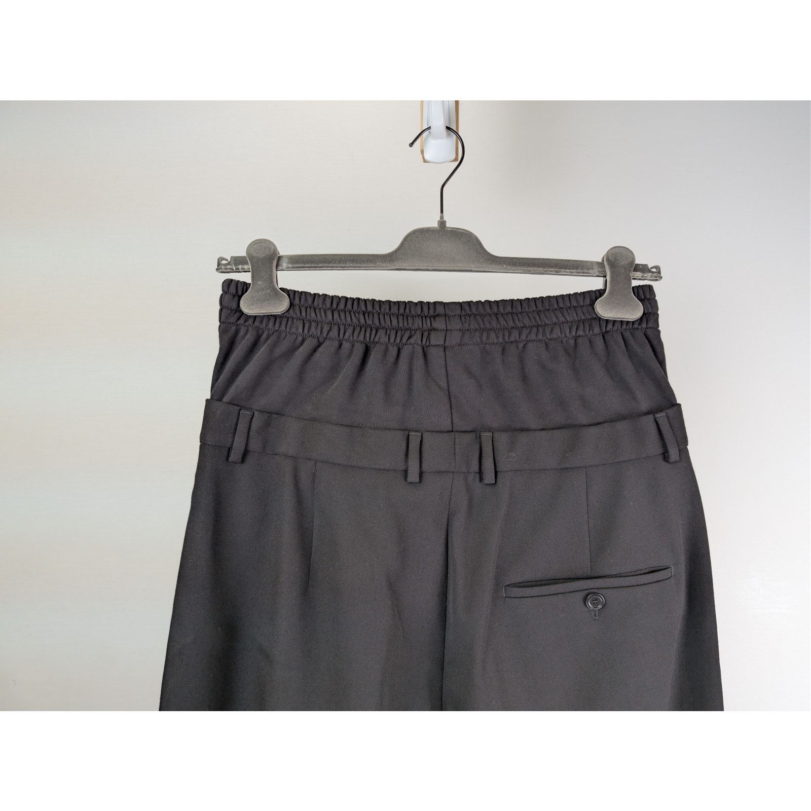 Balenciaga o1rshd1 Dry Wool Twill Hybrid Tailoring Pants in Black Size US 30 / EU 46 - 11 Thumbnail