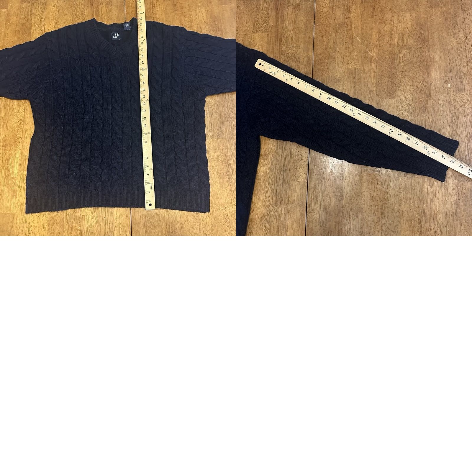 Gap VINTAGE GAP Wool V Neck Sweater Large Navy Blue Mens Pullover 90s Regular Knit Long Sleeve Casual Size US L / EU 52-54 / 3 - 8 Thumbnail