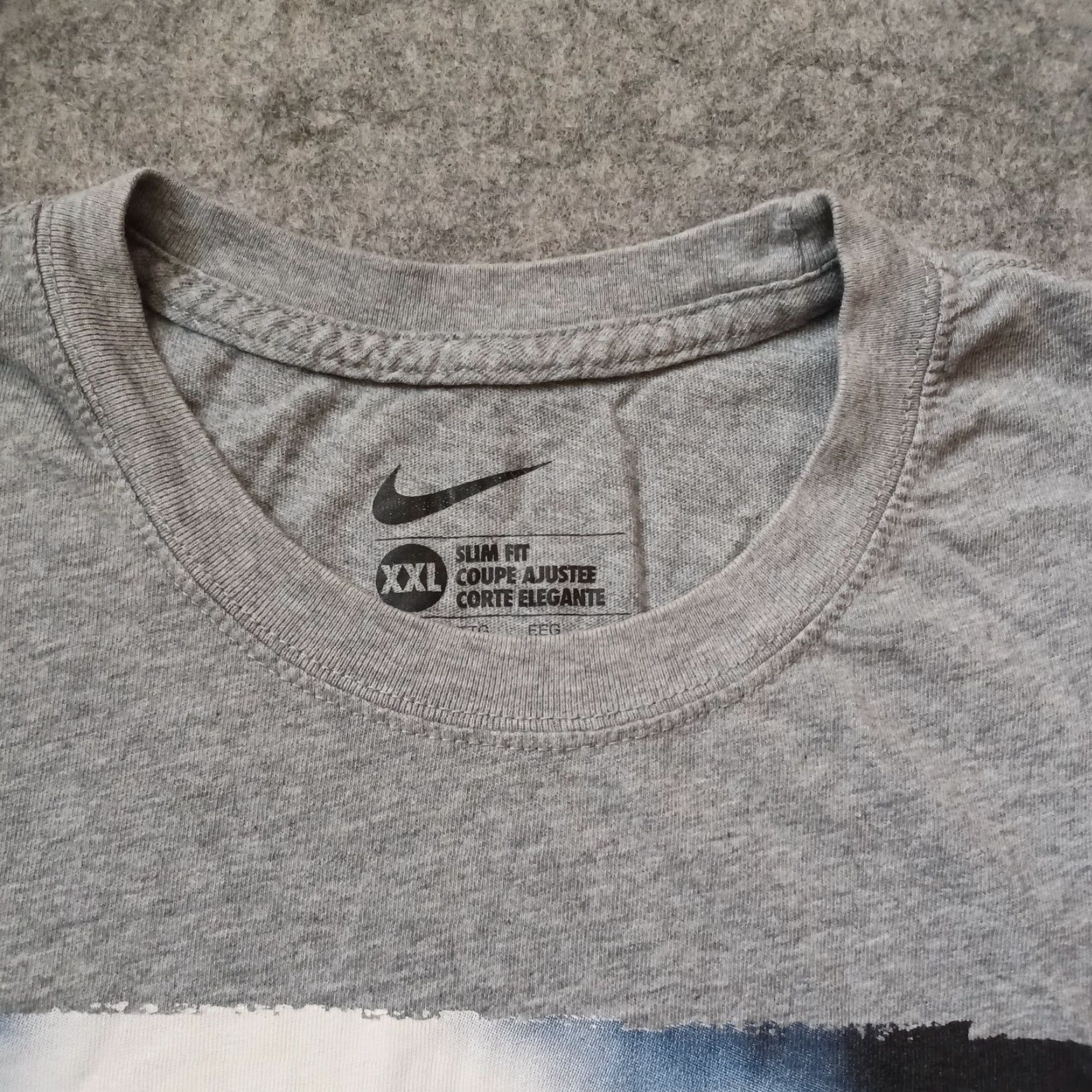 Nike Nike T Shirt Mens XXL Gray Slim Fit Score Graphic Brasil Net Soccer Ball Swoosh Size US XXL / EU 58 / 5 - 6 Thumbnail