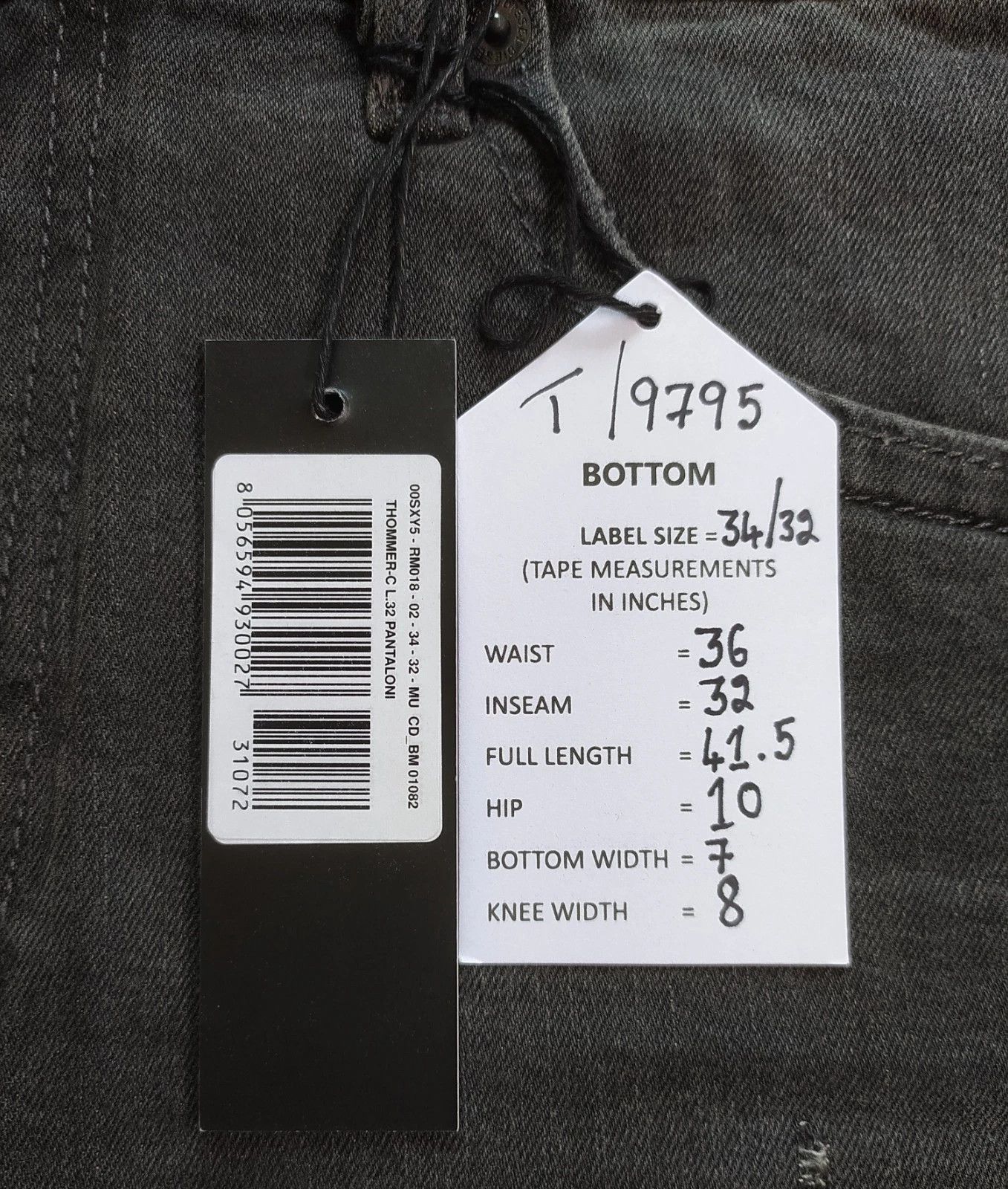 Diesel Diesel THOMMER-C L.32 MENS JEANS T/9795 Size US 34 / EU 50 - 6 Thumbnail