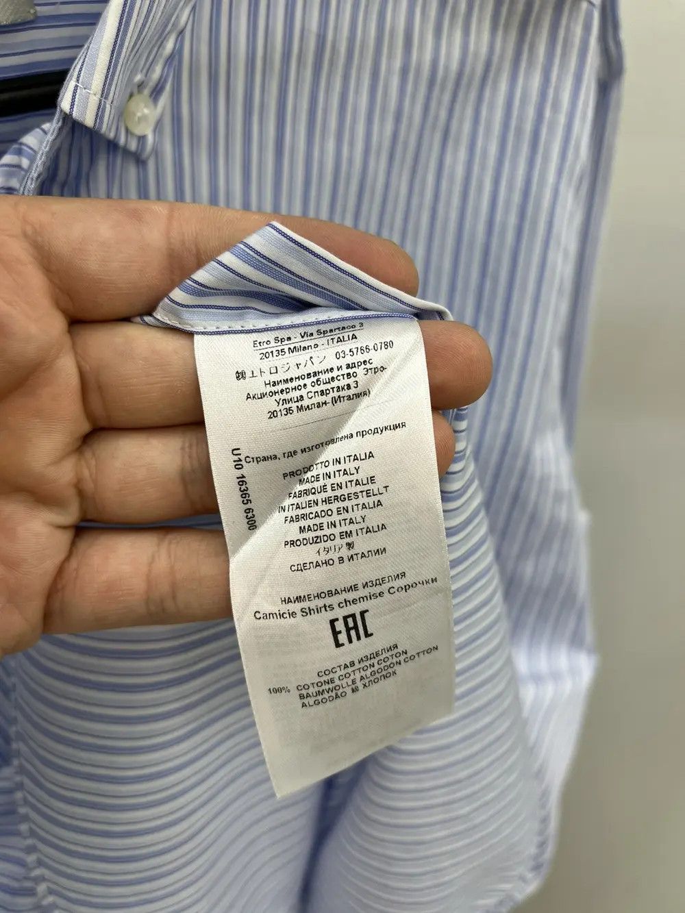Etro Etro Cotton Stiped Embroidered Logo Button Up Shirt Size US M / EU 48-50 / 2 - 3 Thumbnail
