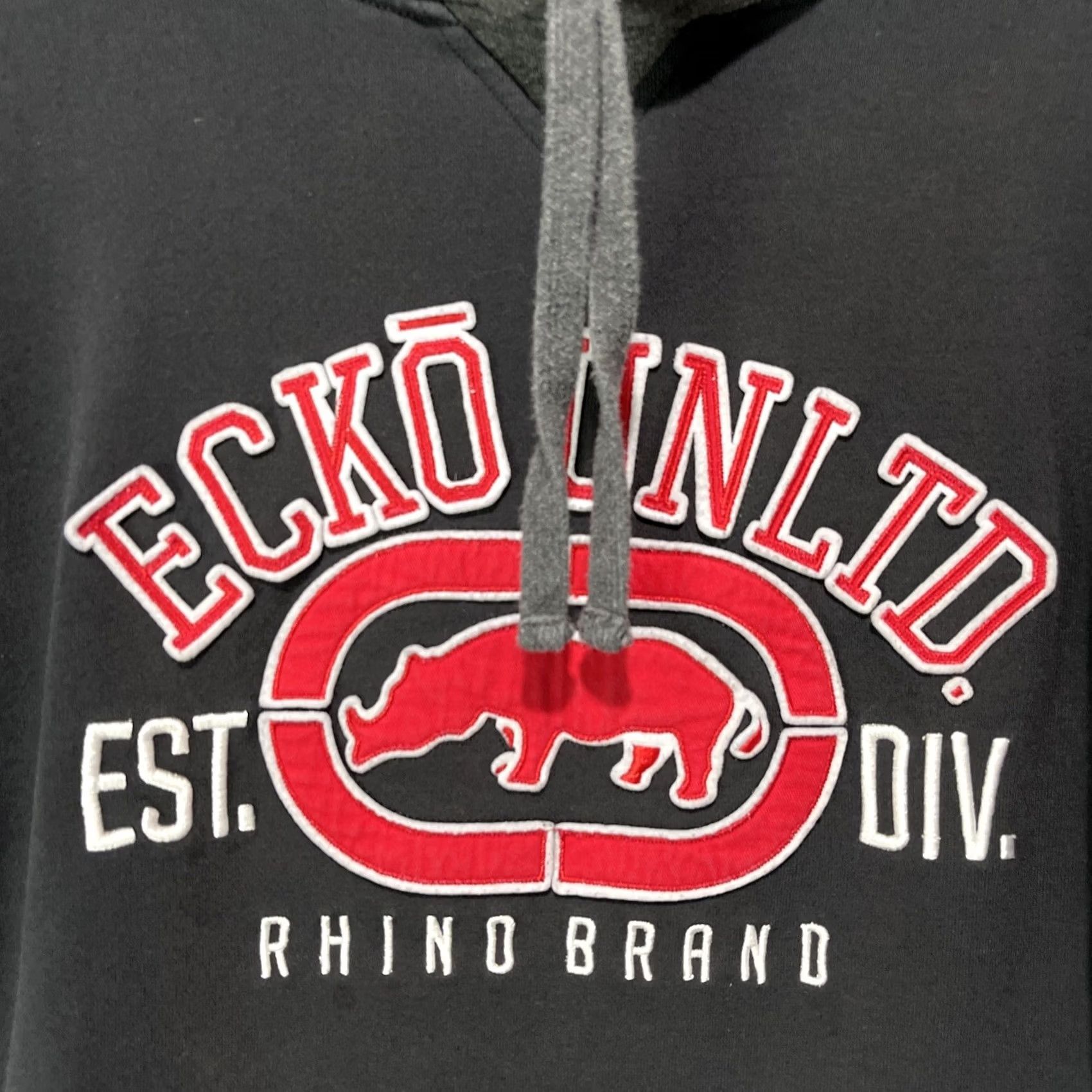 Ecko Unltd. VINTAGE Ecko Unltd Hoodie Mens Large Black Gray Fleece Sweatshirt Pullover Rhino Brand Ladies? Size US L / EU 52-54 / 3 - 7 Thumbnail