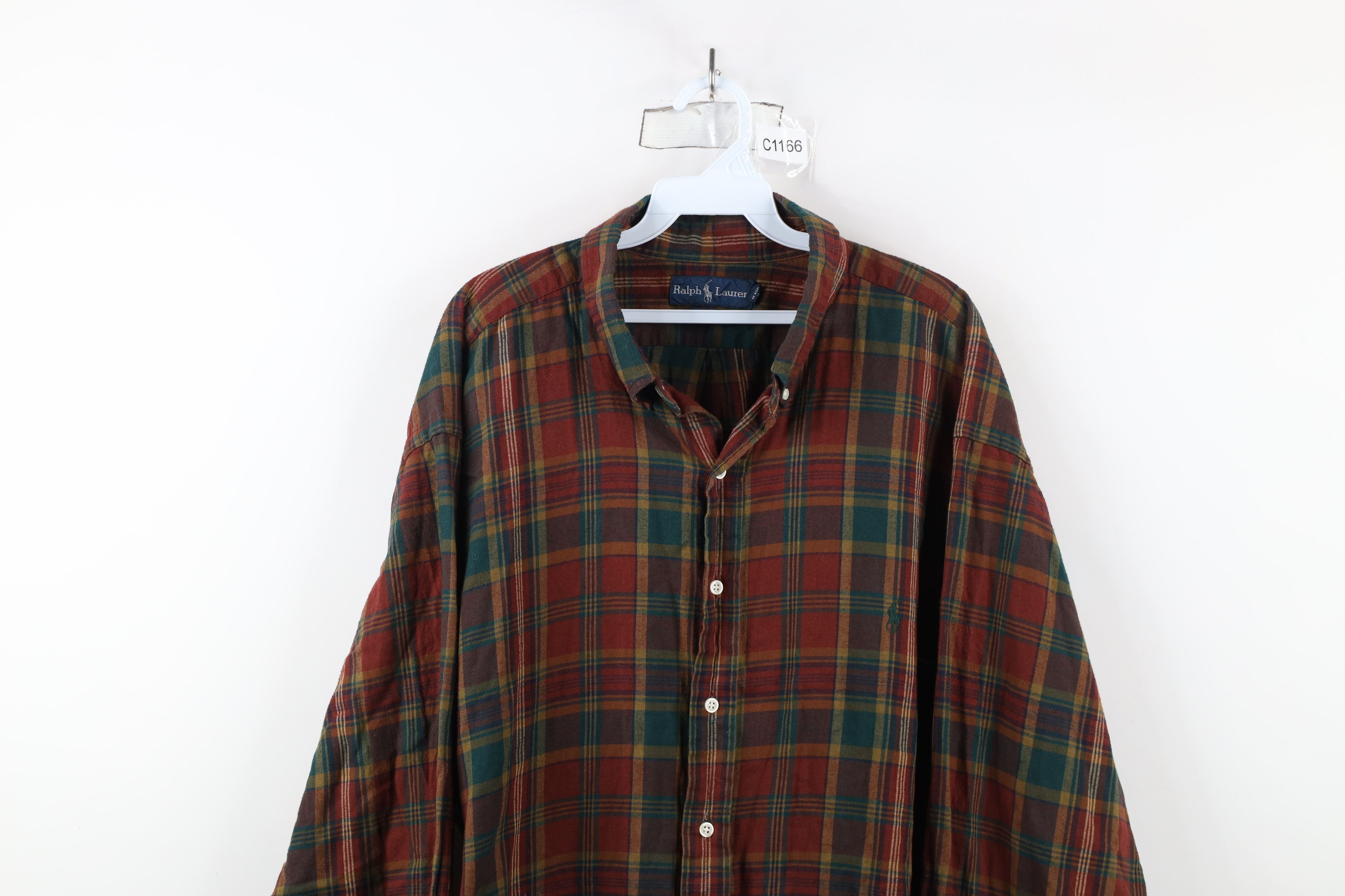 Ralph Lauren × Vintage Vintage 90s Ralph Lauren Flannel Collared Button Down Shirt Size US XXL / EU 58 / 5 - 2 Thumbnail