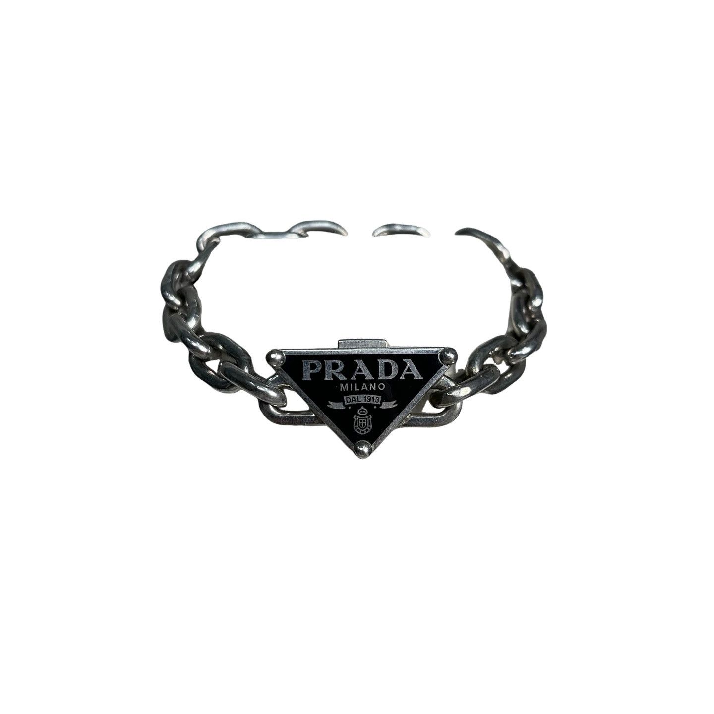Prada Prada Triangle Logo Chain Bracelet Size M Size ONE SIZE - 1 Thumbnail