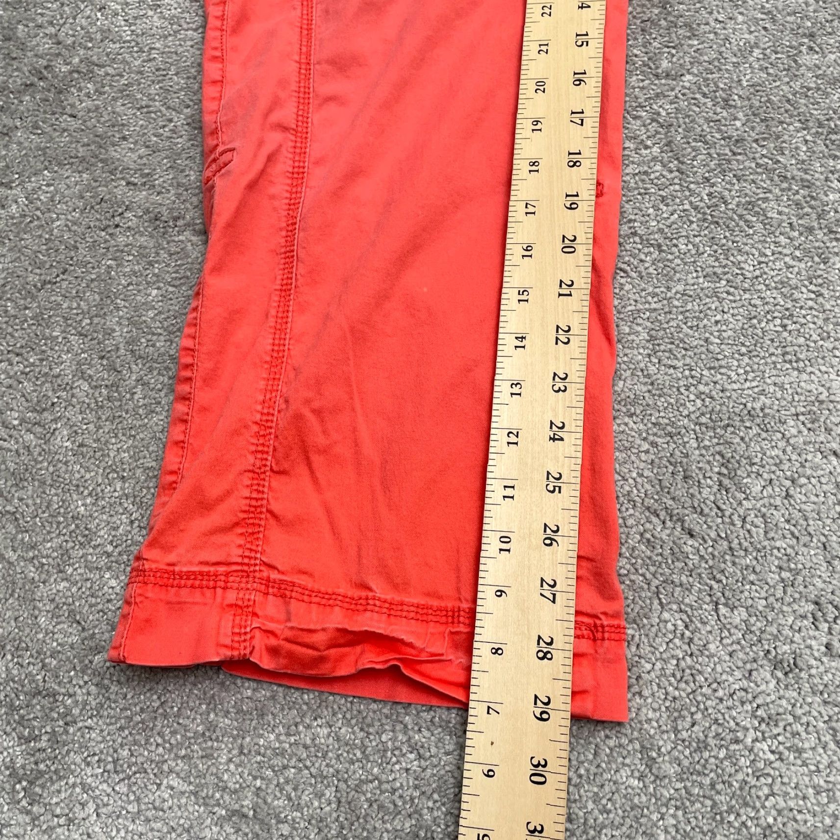 Vintage Lane Bryant Pants Womens 20 Plus Orange Cotton Spandex Regular Straight Knit Button Zip Size 42" / US 20 - 7 Thumbnail
