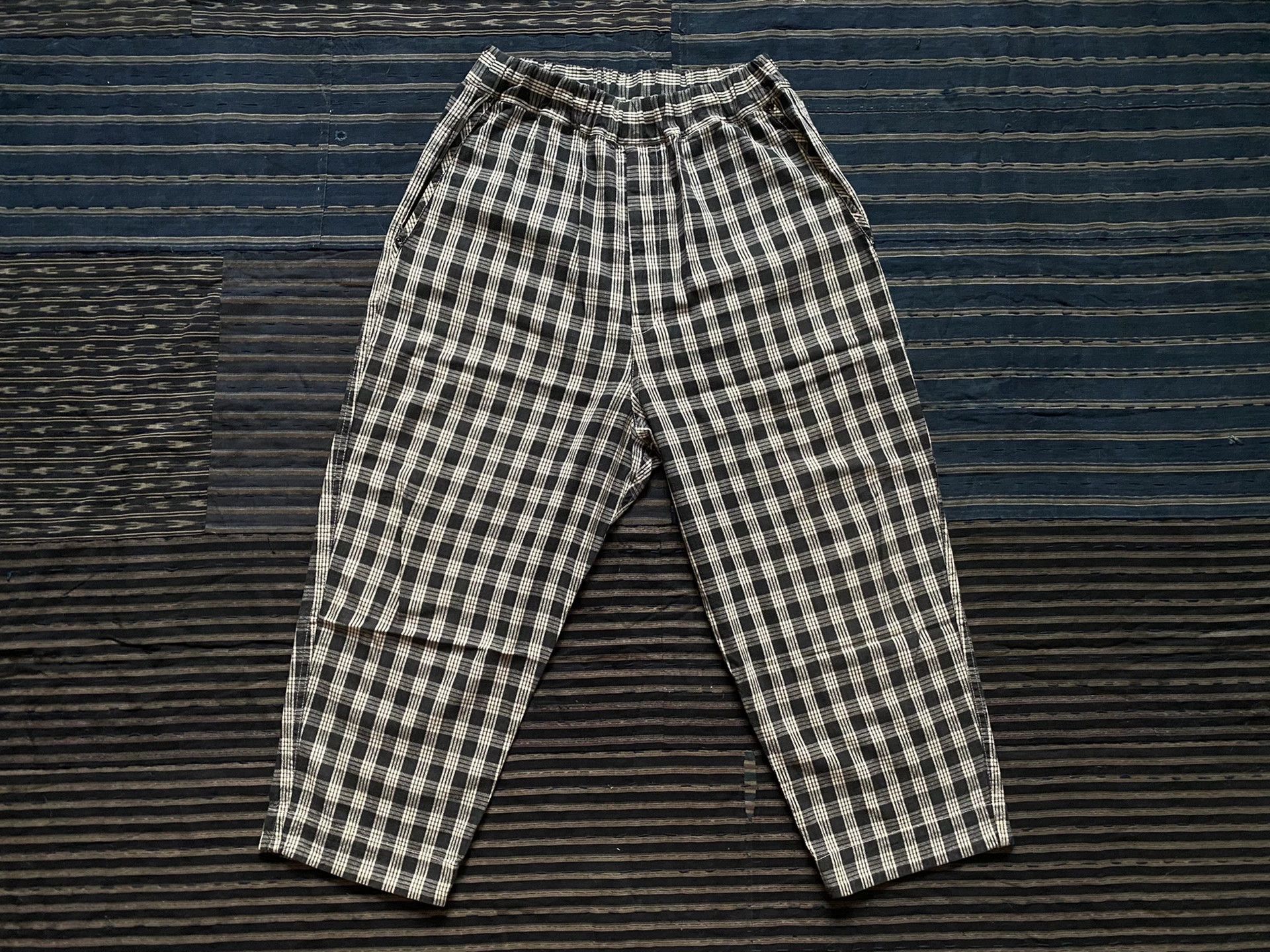 Porter Classic porter classic palaka black check wide pants Size US 27 - 1 Thumbnail