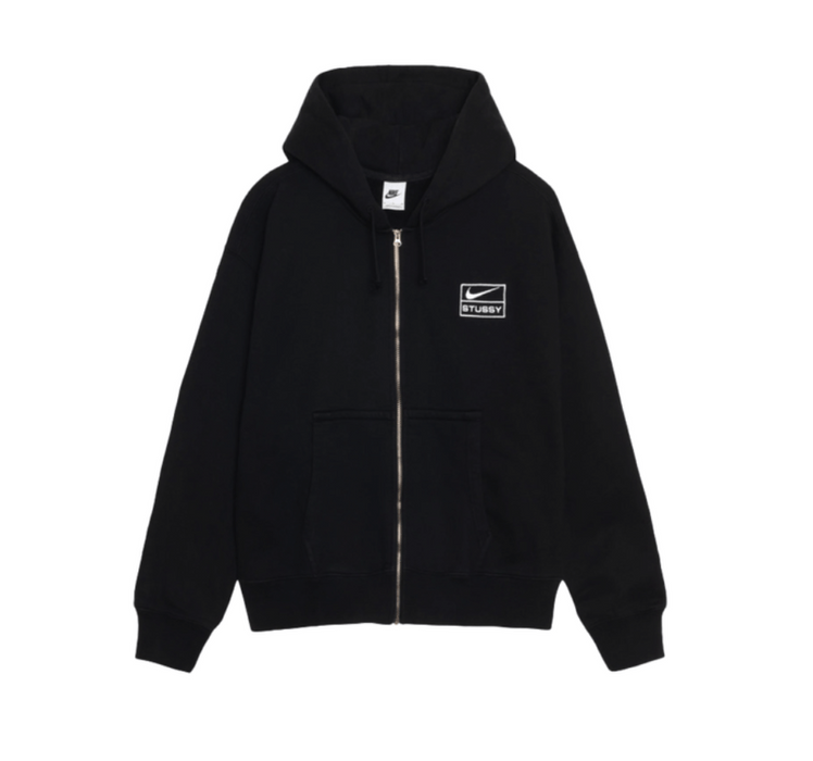 Nike Stussy x Nike Stone Washed Fleece Zip Hoodie Black • M | Grailed