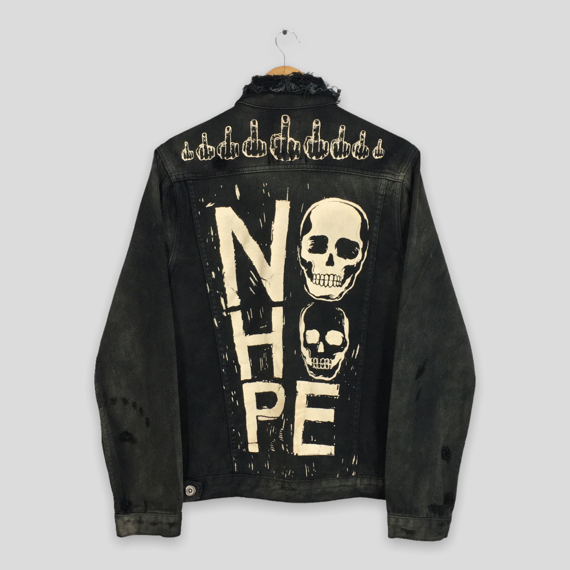 Vintage Vintage Faded Distressed No Hope Trucker Denim Jacket Small Size US S / EU 44-46 / 1 - 7 Thumbnail