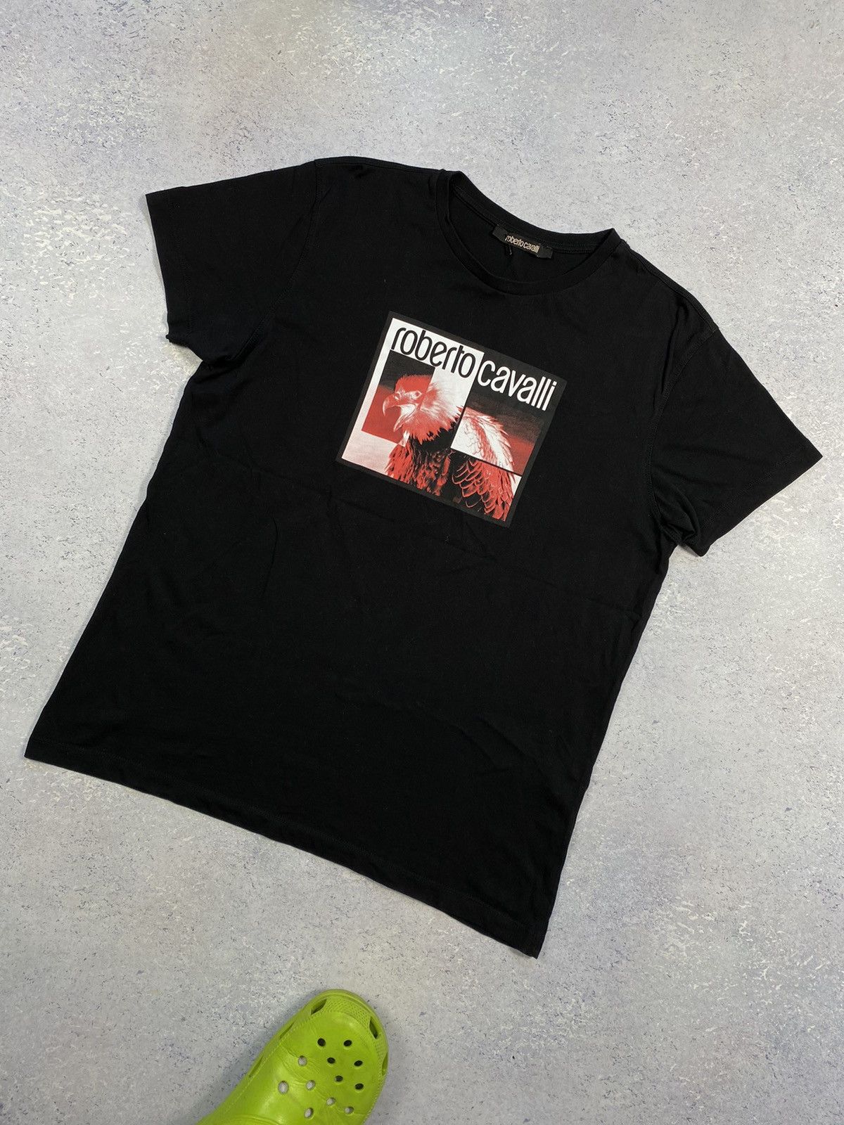 Roberto Cavalli Roberto Cavalli Men’s Black T-shirt With Big Centre Logo Size US L / EU 52-54 / 3 - 4 Thumbnail