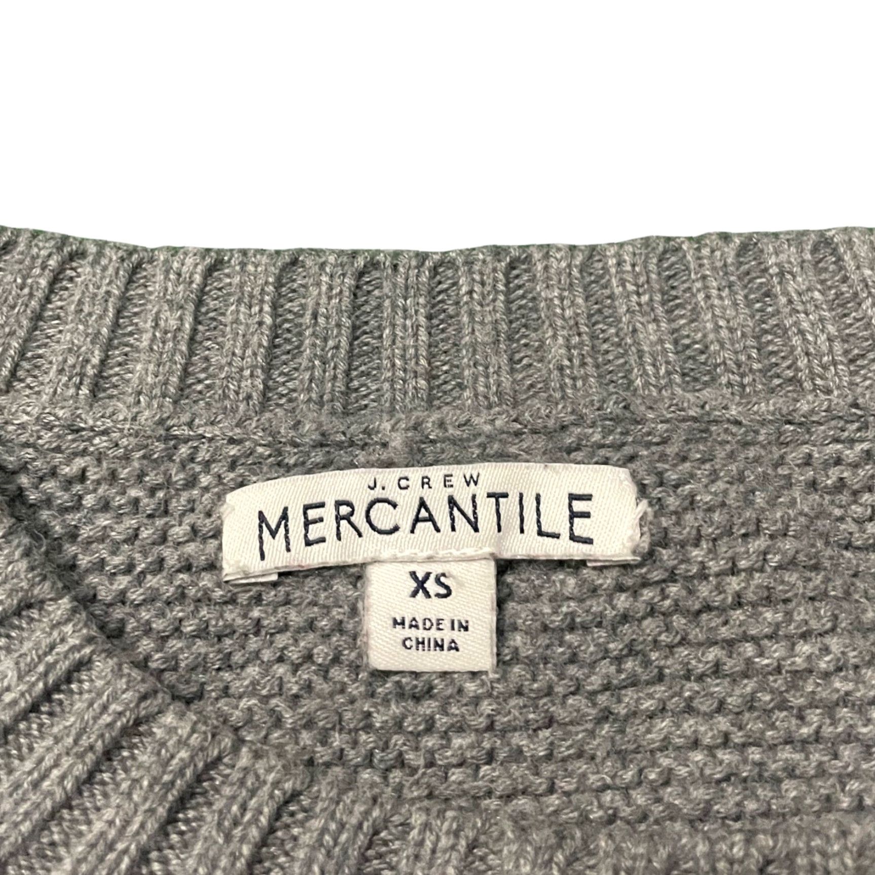 J.Crew J.Crew Mercantile Crew Neck Sweater XS Gray Long Sleeve Cotton Merino Wool Size XS / US 0-2 / IT 36-38 - 3 Thumbnail