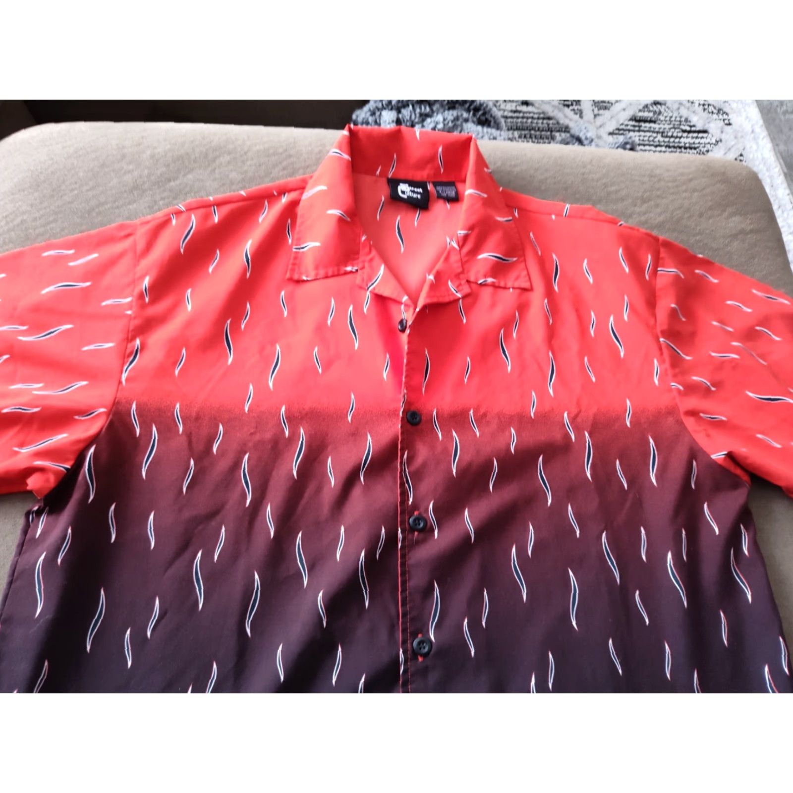 Vintage VINTAGE Street Culture Shirt Mens XL Button-Up Short Sleeve Black Red Flames Hawaiian 90s Summer Rock Casual Mens Size US XL / EU 56 / 4 - 3 Thumbnail