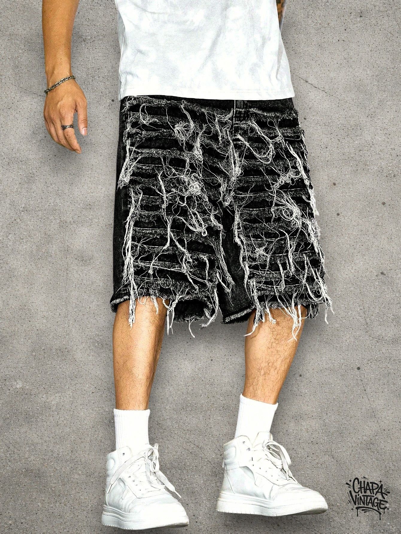 Japanese Brand Distressed goth shorts Size US 32 / EU 48 - 1 Thumbnail