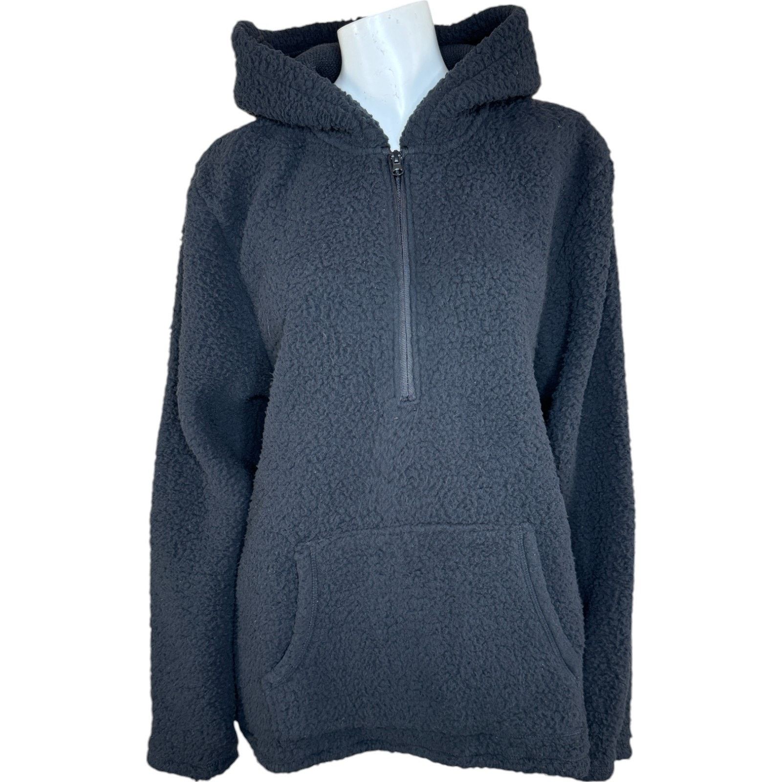 Other Cuddl Duds Men's Cloud Fleece Quarter Zip Hoodie Black Large Size US L / EU 52-54 / 3 - 3 Thumbnail