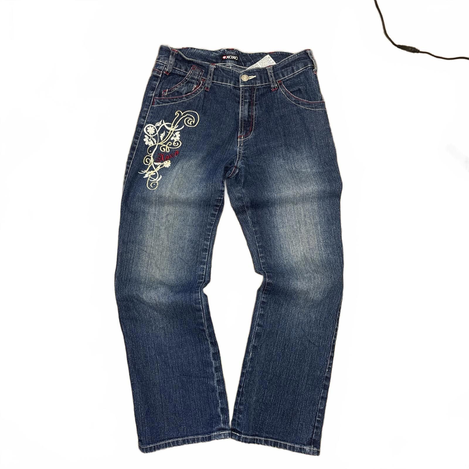 XOXO y2k XOXO embroidered dark wash jeans Size 27" / US 4 / IT 40 - 1 Thumbnail