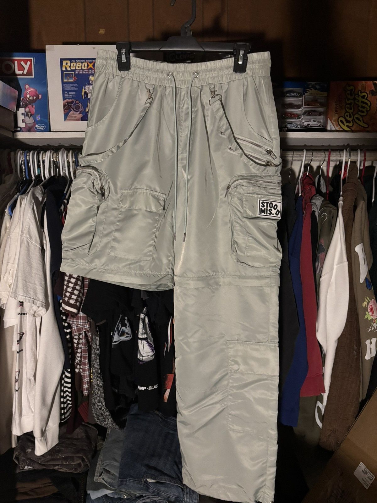 Misunderstood Mxstood Grey Nylon Utility Convertible Cargos Size US 32 / EU 48 - 5 Thumbnail